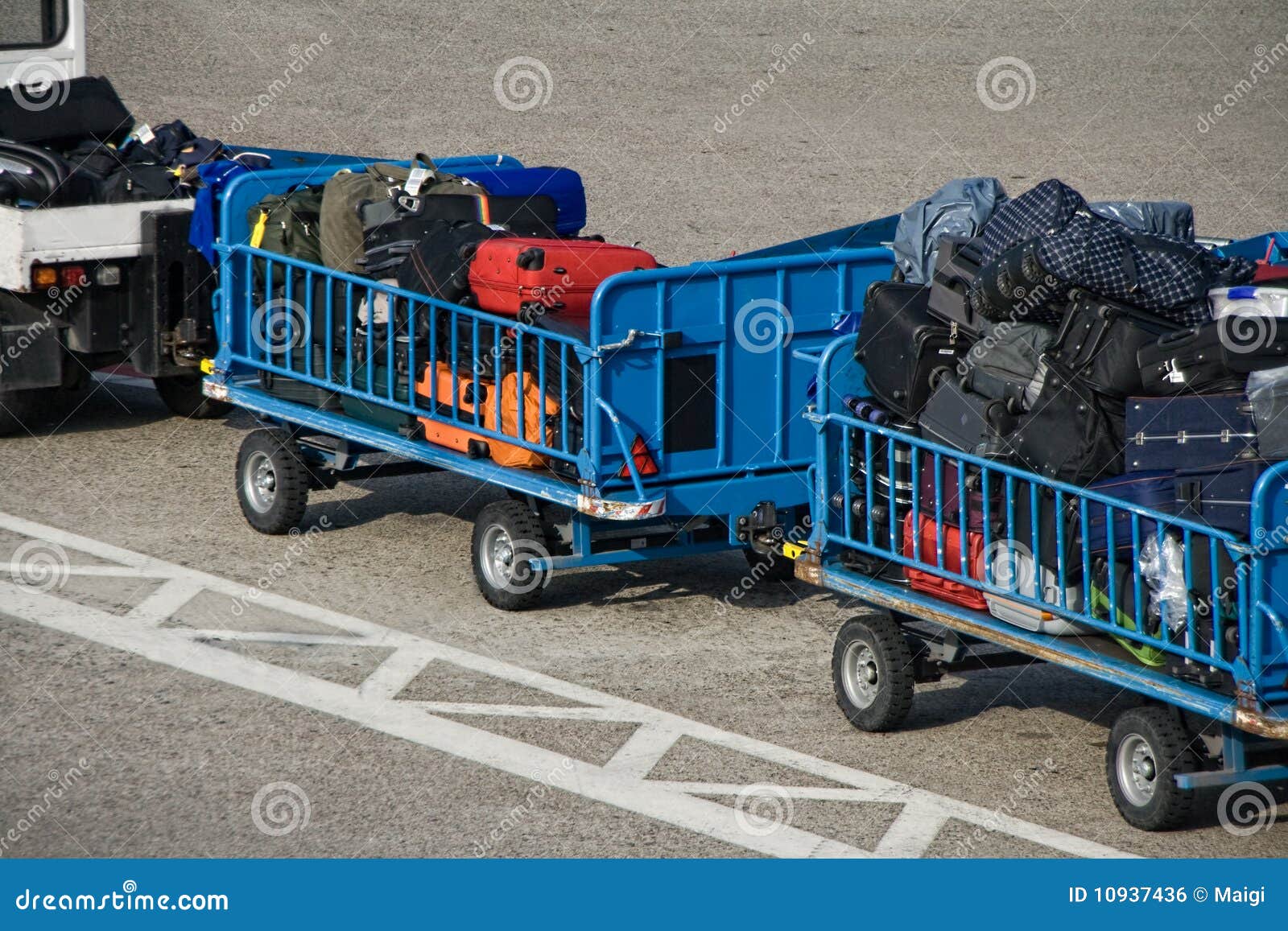 Luggage Trolleys stock photo. Image of heavy, travel 10937436