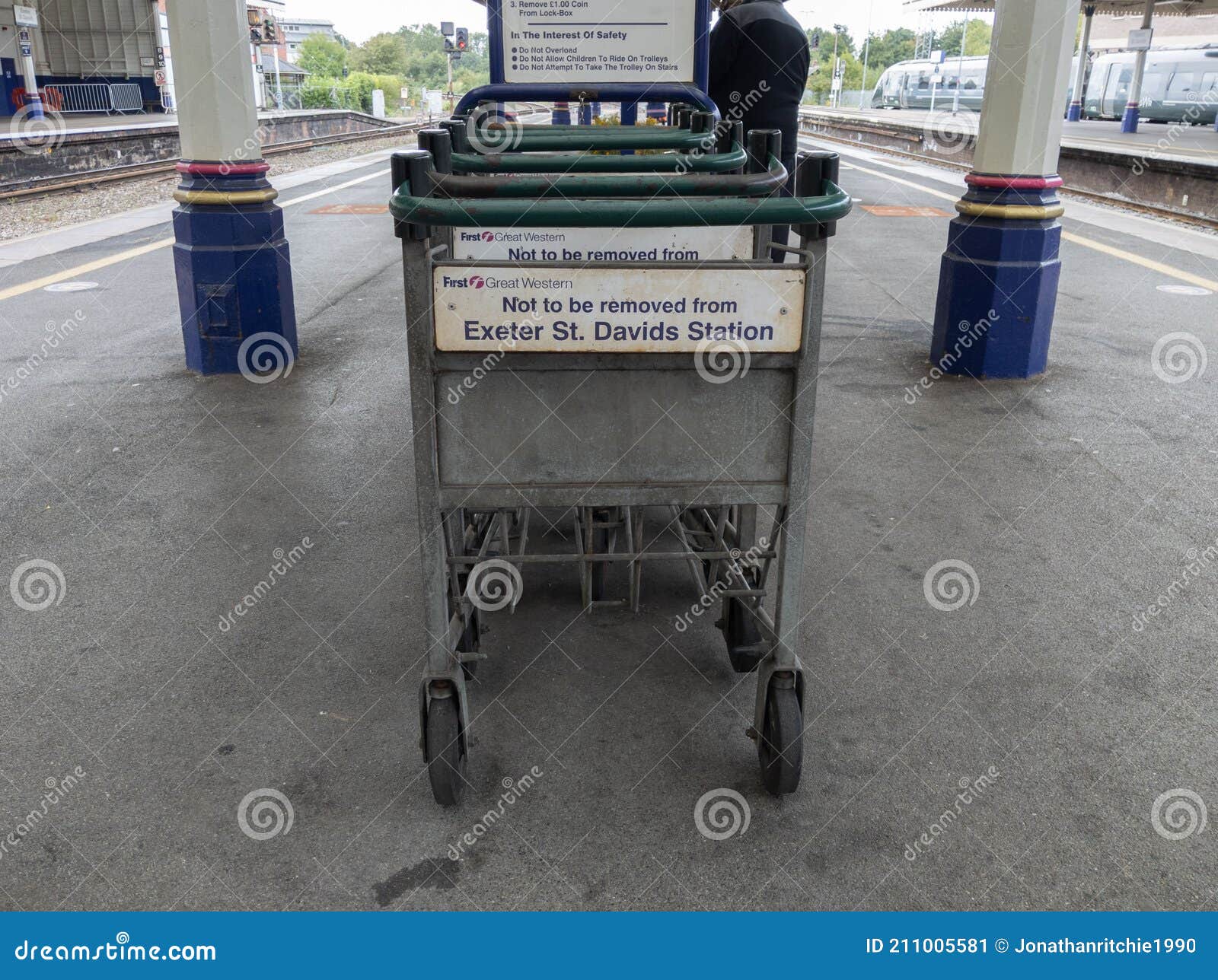 A Luggage Trolly at Exeter St. Davids Railway Station in Devon