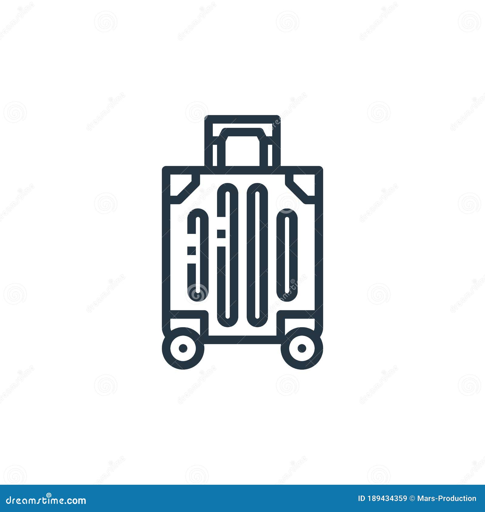 Luggage Vector Icon Isolated on White Background. Outline, Thin Line ...