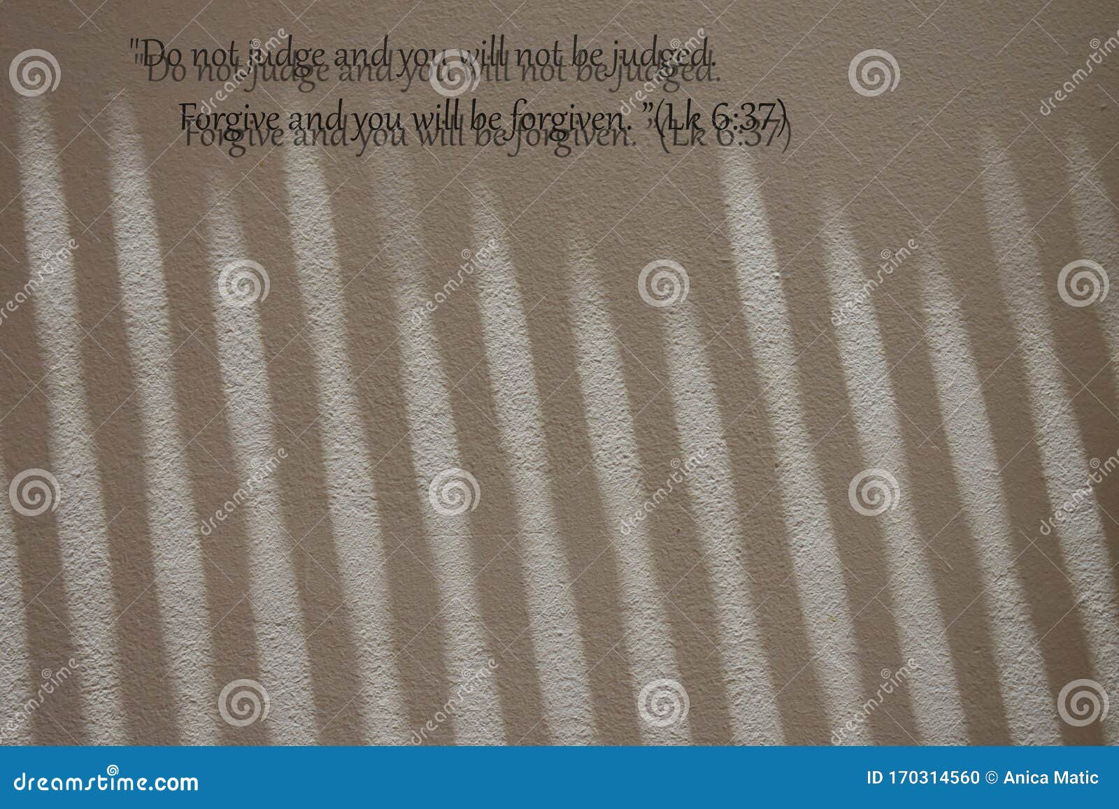Luke`s Gospel Text on the Wall. Stock Photo Image of lukes, unique