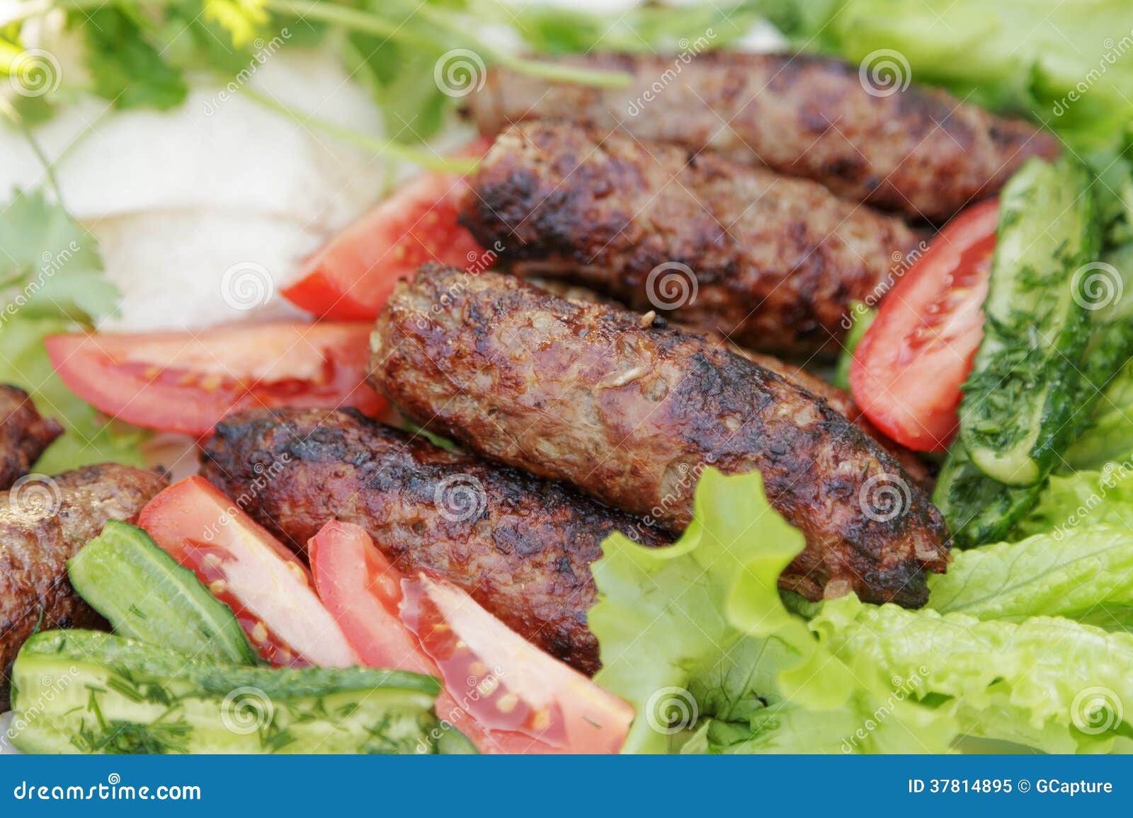 Lula Kebab from Lamb with Vegetables Stock Image Image of lamb