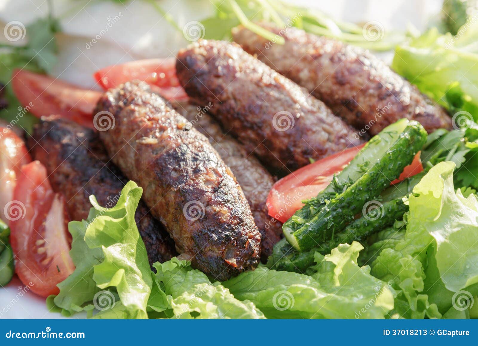 Lula Kebab from Lamb with Vegetables Stock Image Image of leaf, meal