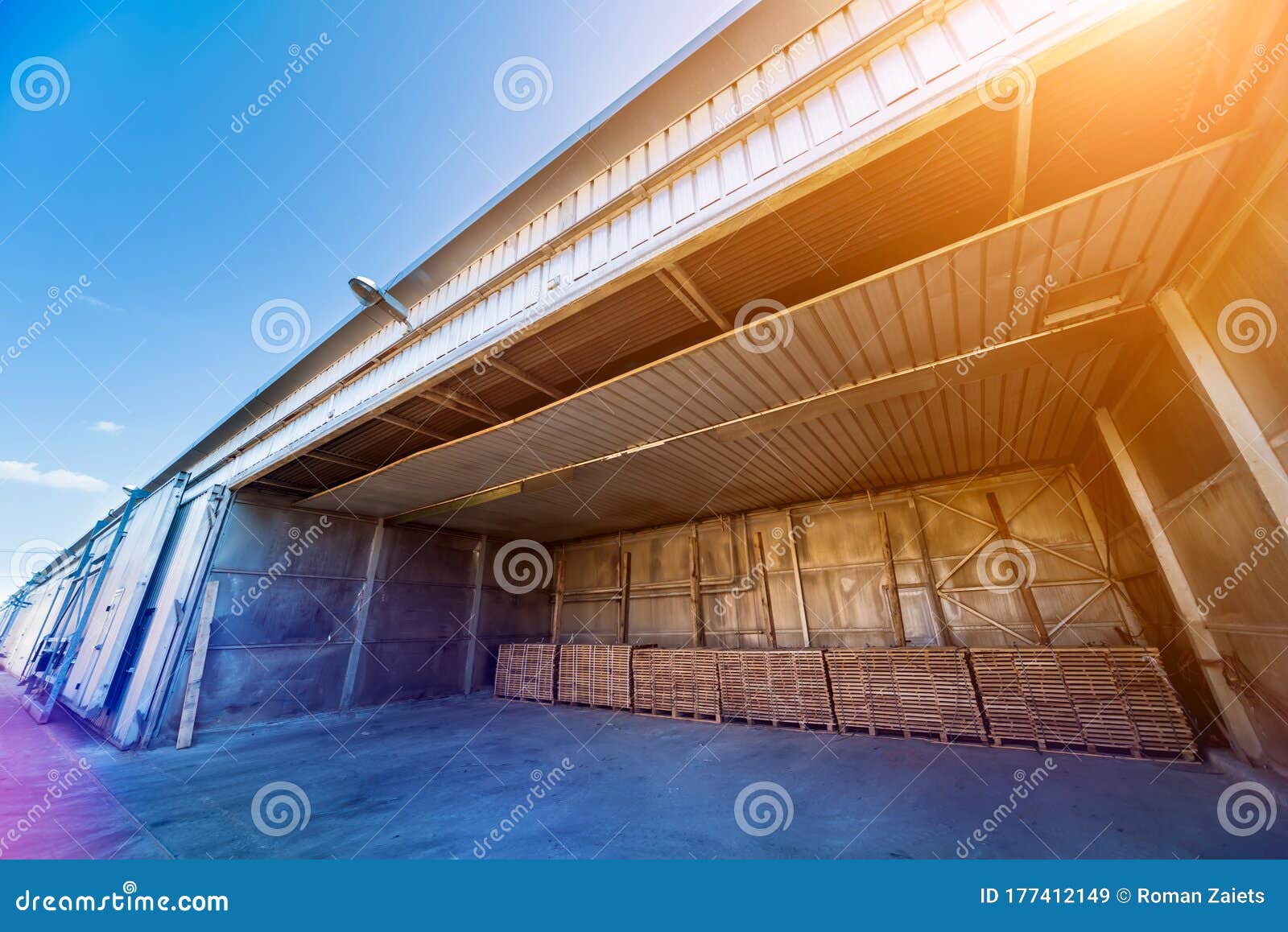 Lumber Ready for Loading into a Dry Kiln. Wood Drying in Containers