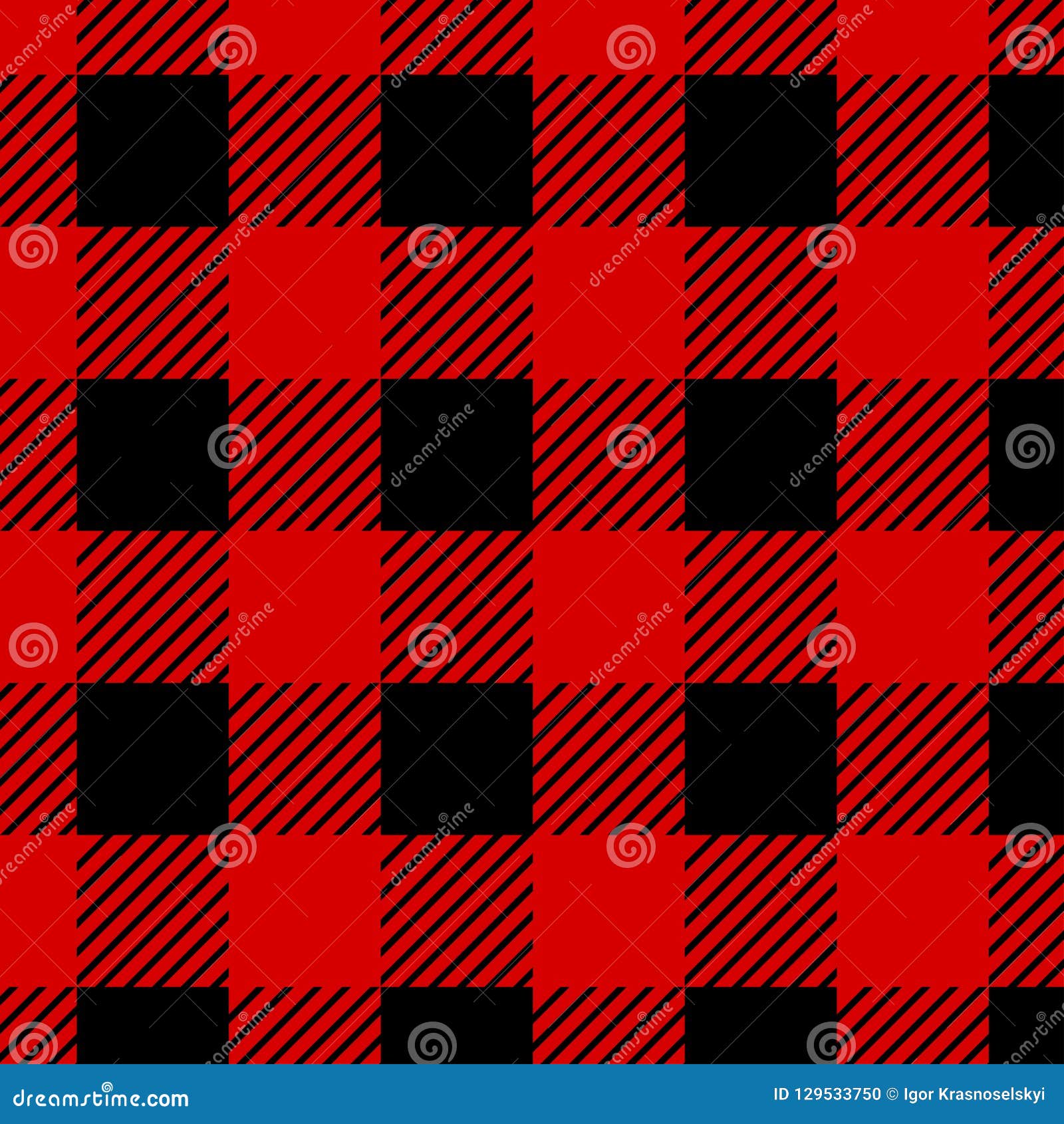 Red and black lumberjack buffalo plaid seamless Vector Image