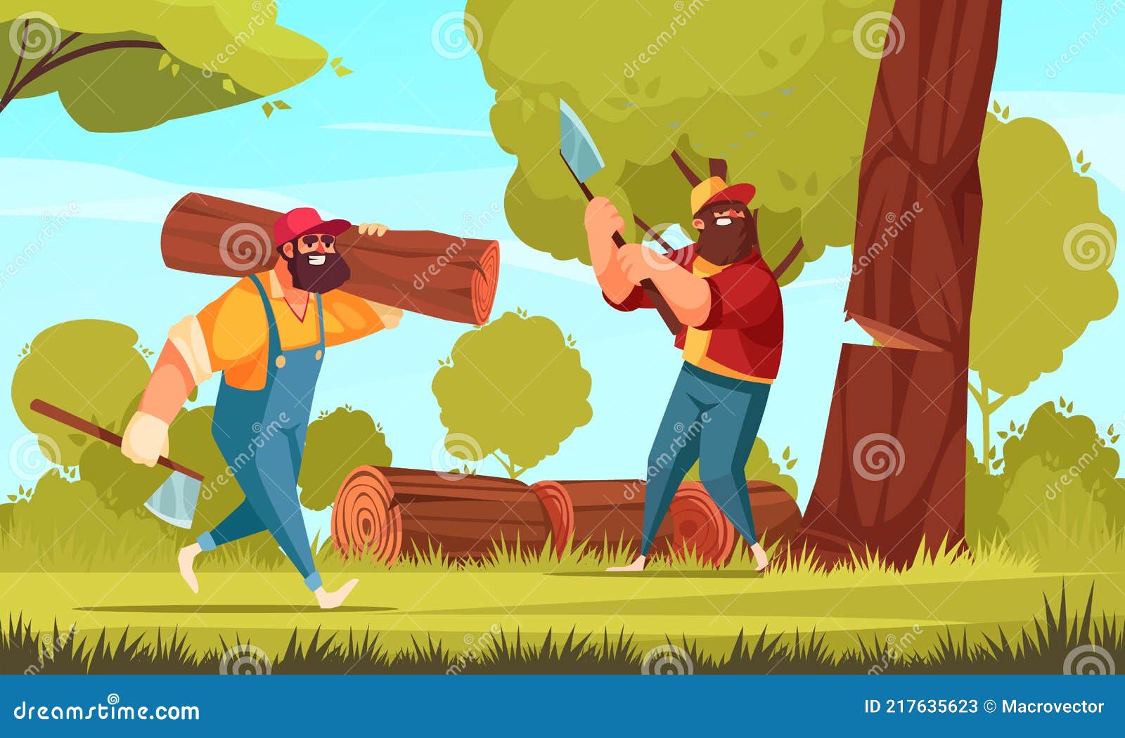 Lumberjack Cartoon Composition Stock Vector - Illustration of heavy, cutting: 217635623 Lumberjack Cartoon Composition Stock Vector - Illustration of heavy, cutting: 217635623