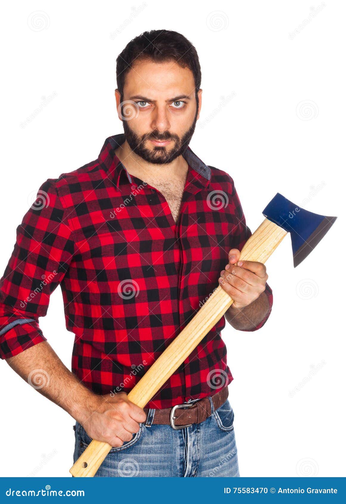 Lumberjack With Plaid Shirt Stock Photo | CartoonDealer.com #75583470