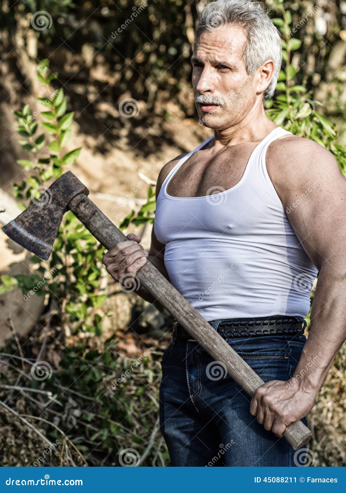Lumberjack stock image. Image of handsome, trunk, outdoors 45088211