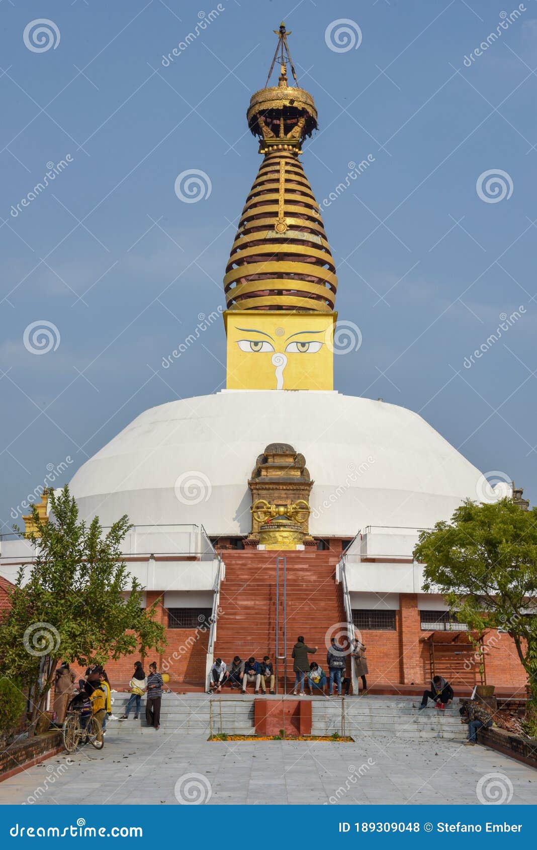 Buddhist Temple at the Monastic Zone of Lumbini in Nepal Editorial