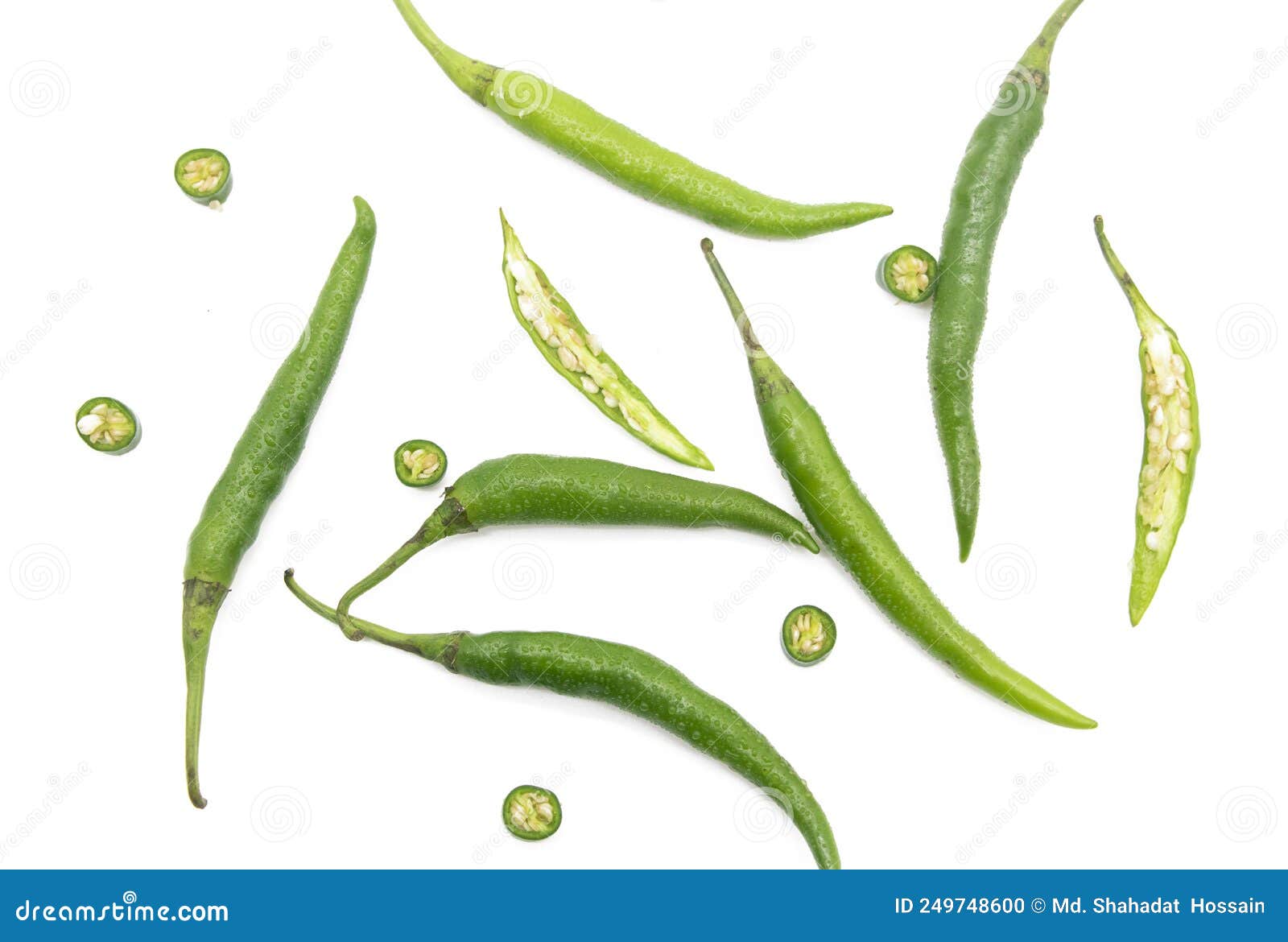 lumbre green chili pepper or hatch double-x hot chile  on white background