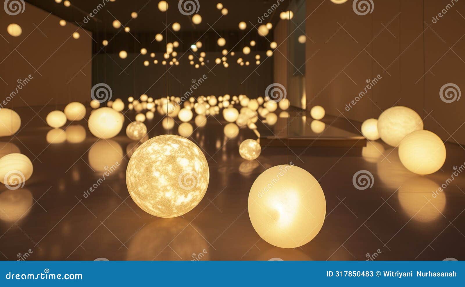 luminescent orbs float in mid air, and a soft glow permeates the room . generative ai