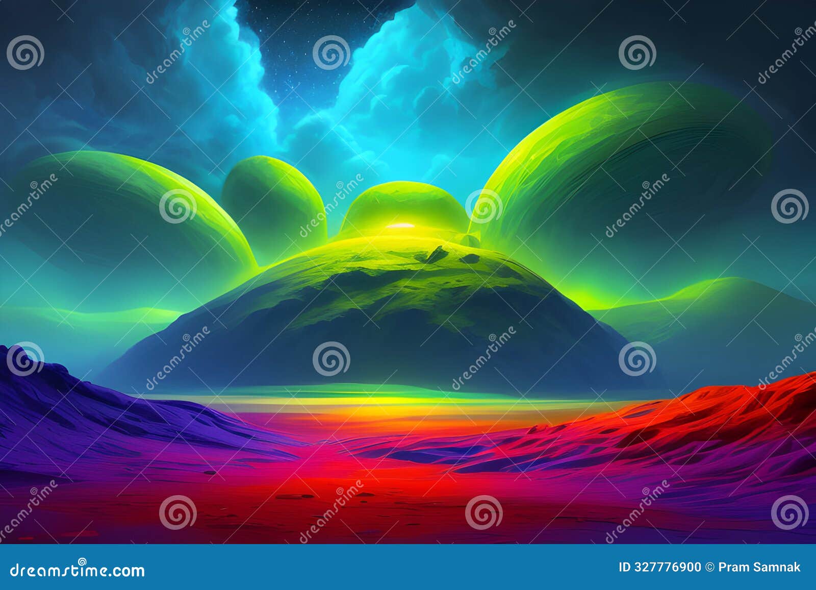 vivid extraterrestrial terrain, a cosmic odyssey.