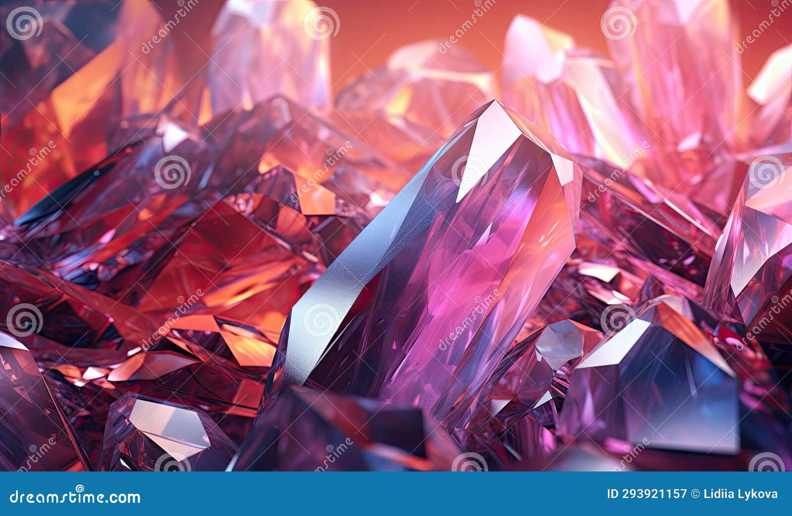 Luminous Crystals Emanate a Gentle Glow. AI Generative Stock