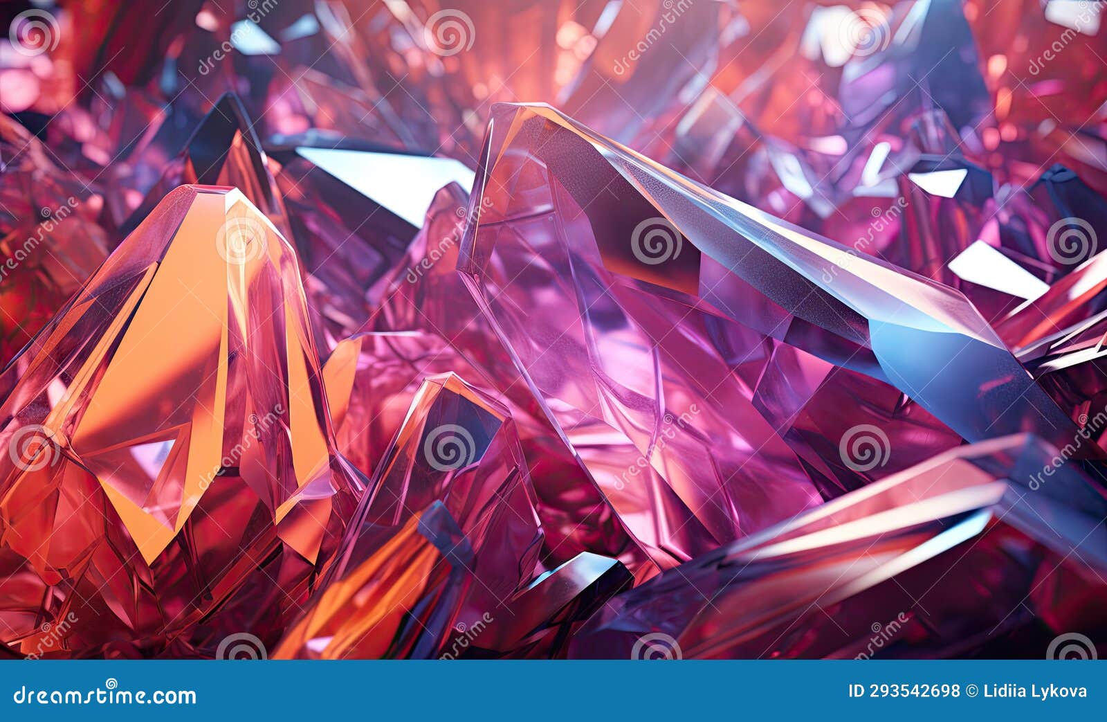 Luminous Crystals Emanate a Gentle Glow. AI Generative Stock