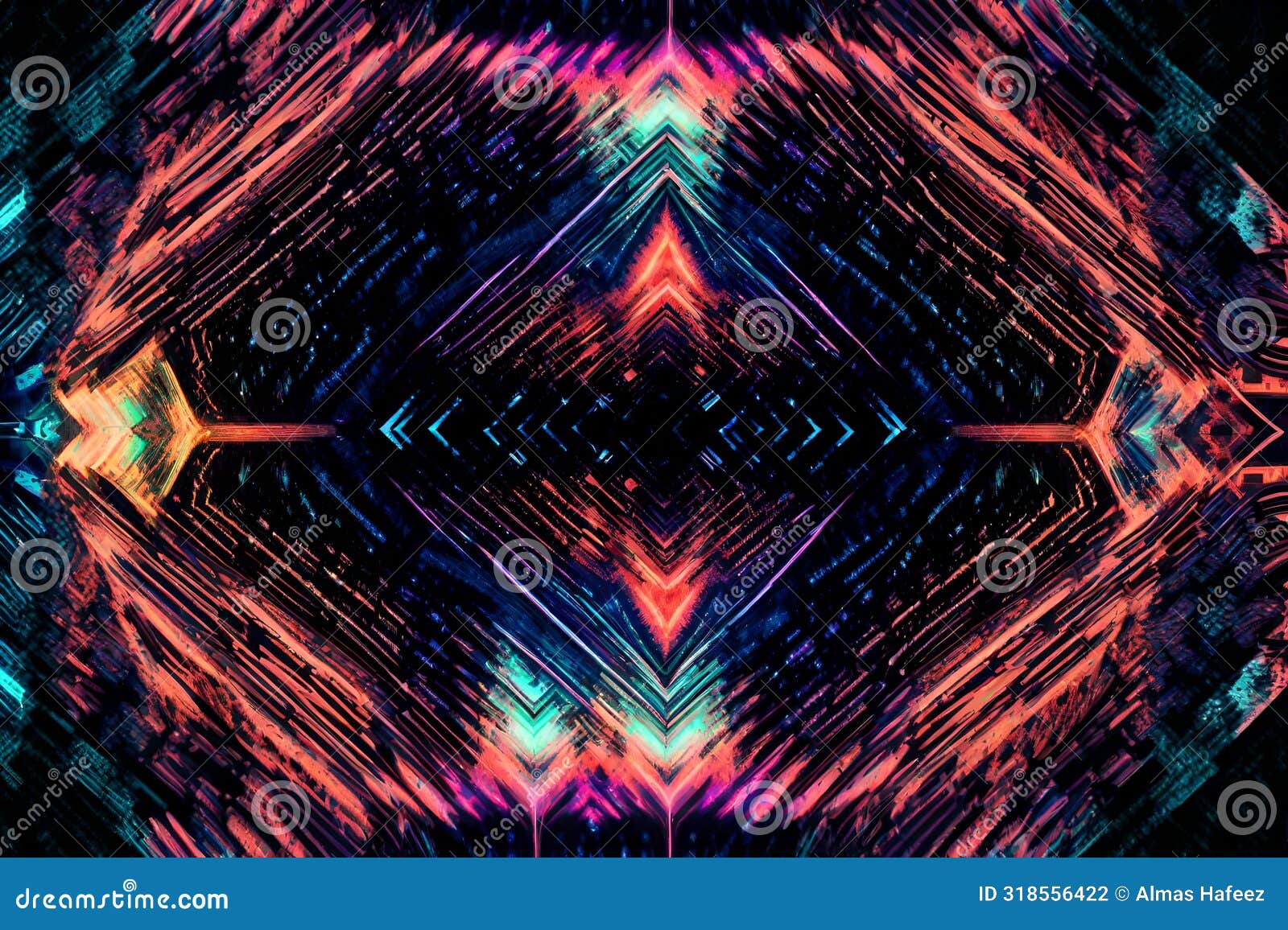 luminous fusion: captivating abstract neon lightscape