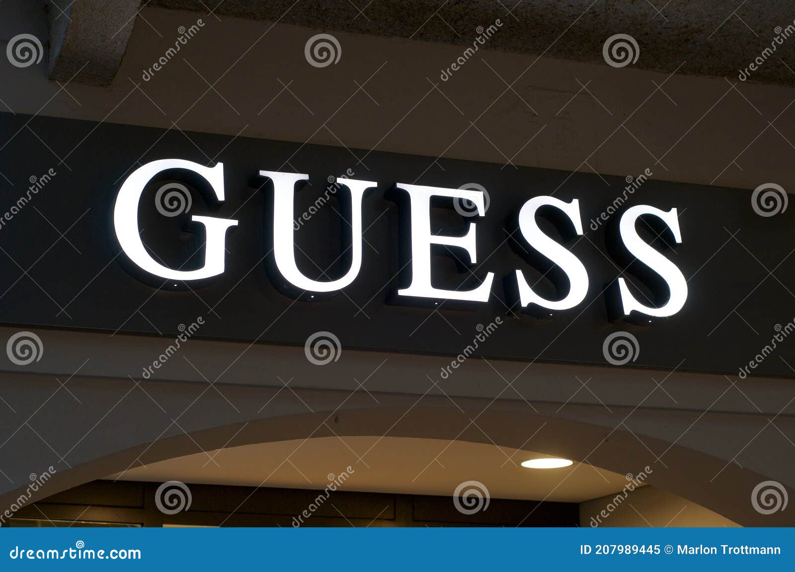 Luminous Guess Store Sign Hanging in Lugano Editorial Image - Image of ...