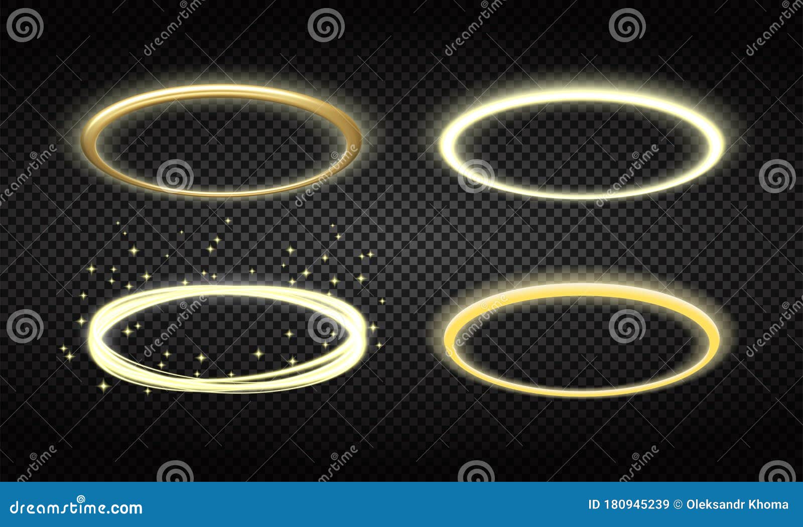 luminous halo set, various golden angel ring