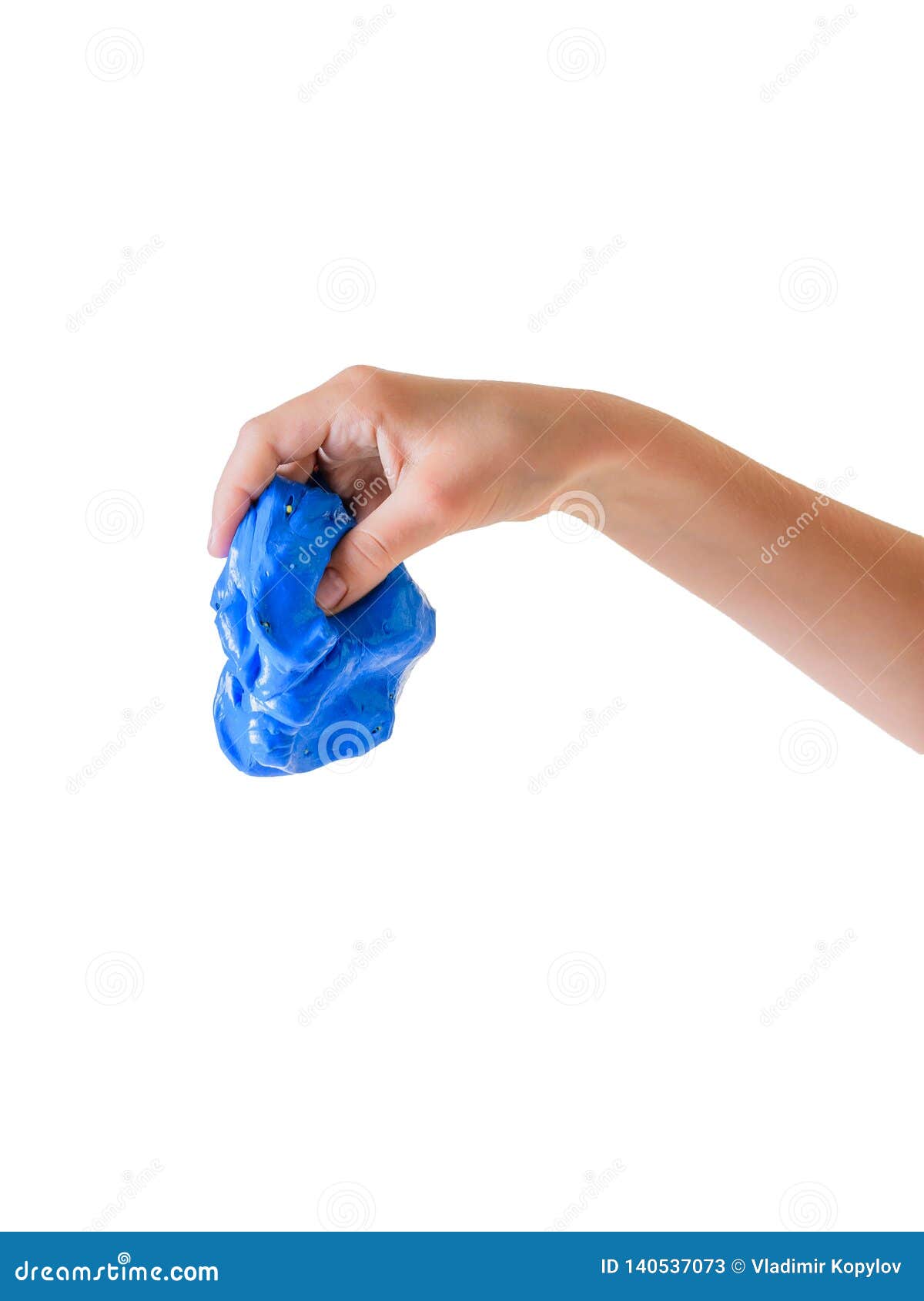 a-little-girl-hands-making-slime-herself-on-blue-wooden-background