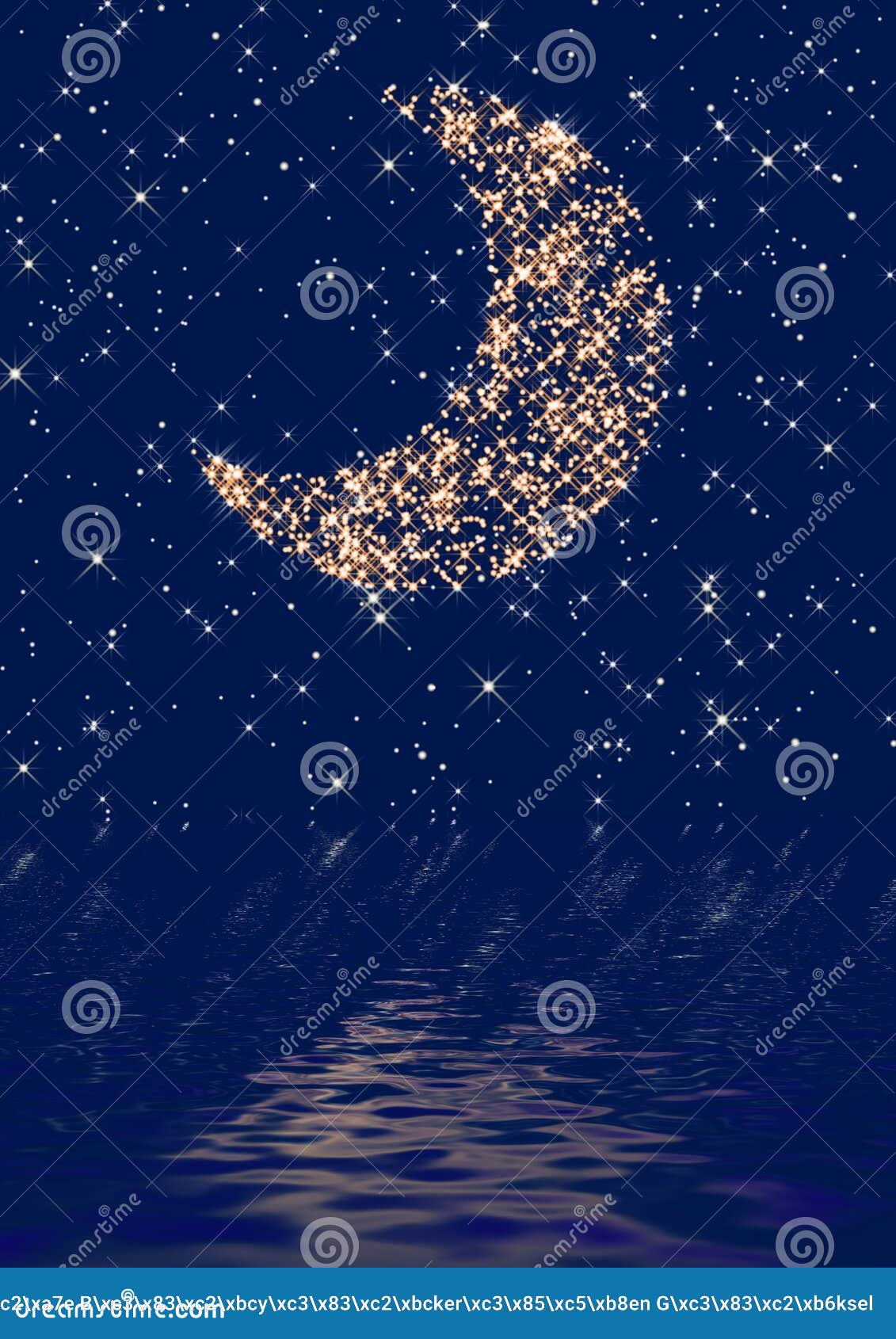 Luna y estrellas del cielo nocturno