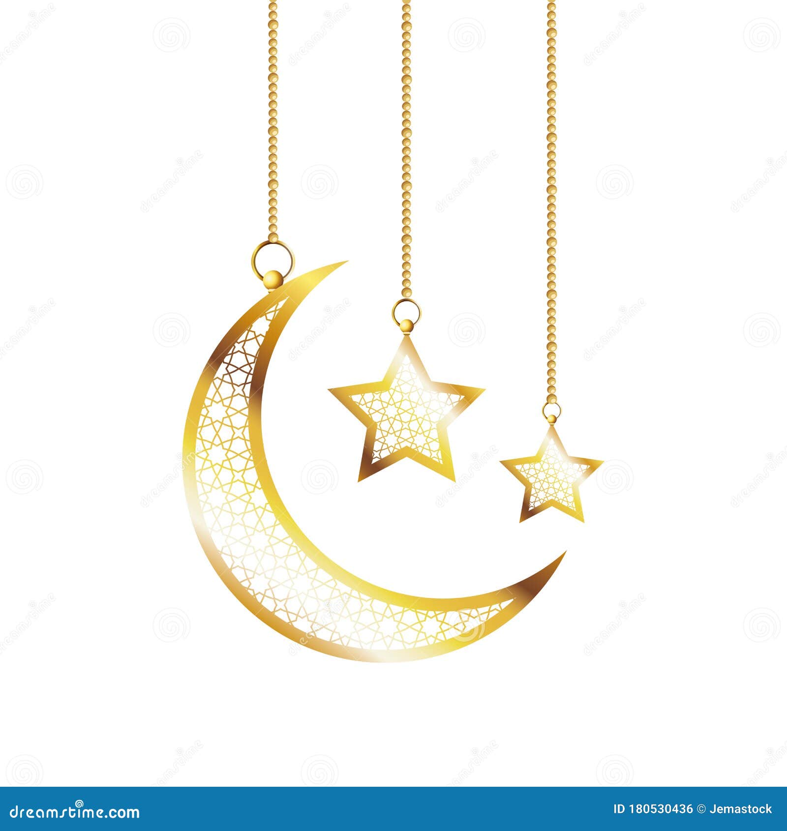 Luna D'oro E Stelle Decorazioni Di Ramadan Kareem Illustrazione Vettoriale  - Illustrazione di mubarak, vettore: 180530436