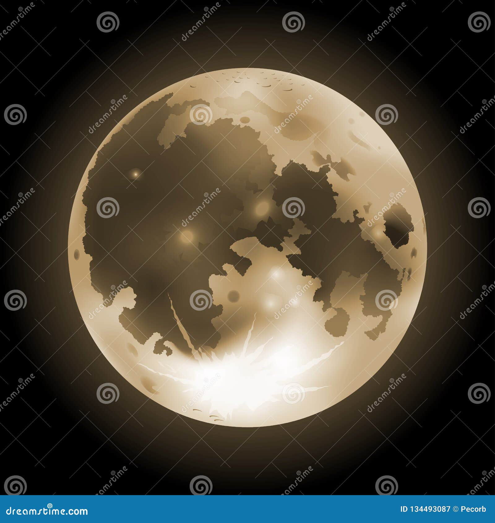 Luna Llena Anaranjada De Vectro Ilustración del Vector - Ilustración de ...