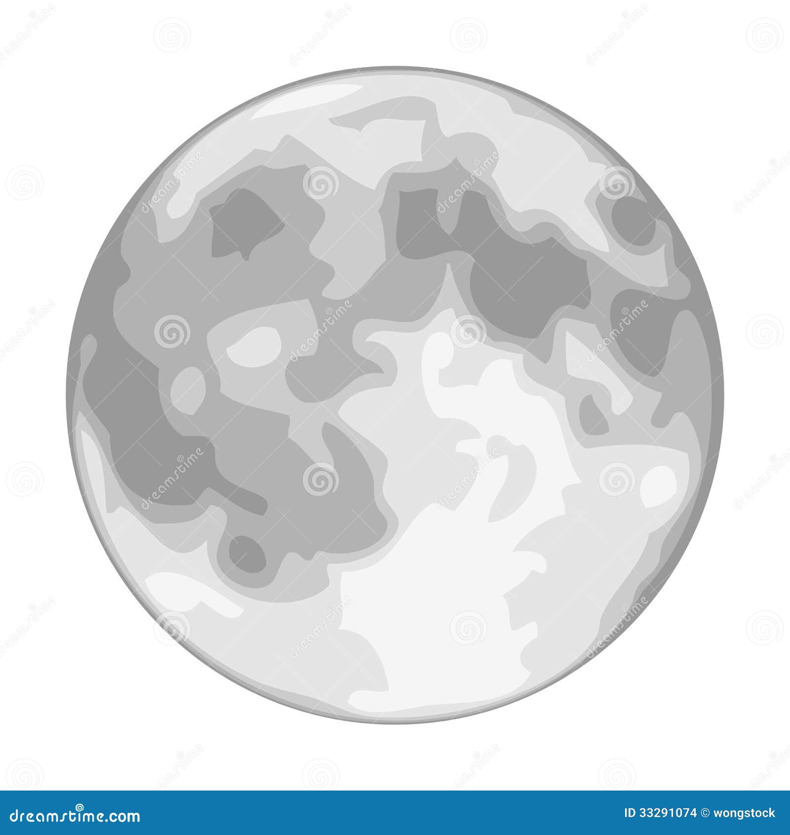 Luna Llena Del Vector Aislada En Blanco Ilustración del Vector
