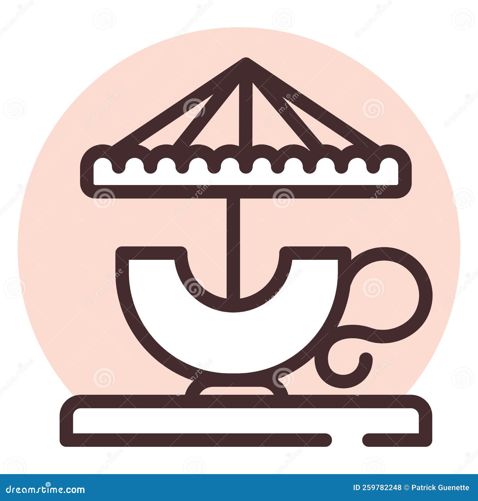 Luna Park Cup Carousel, Icon Stock Vector Illustration of playground