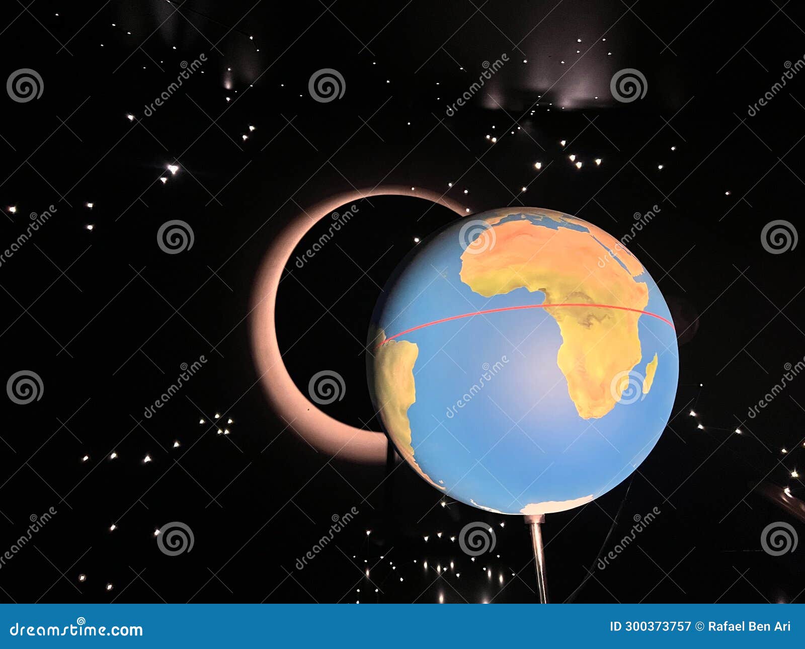 Lunar Eclipse Model Over Africa Continent Stock Image - Image of ...