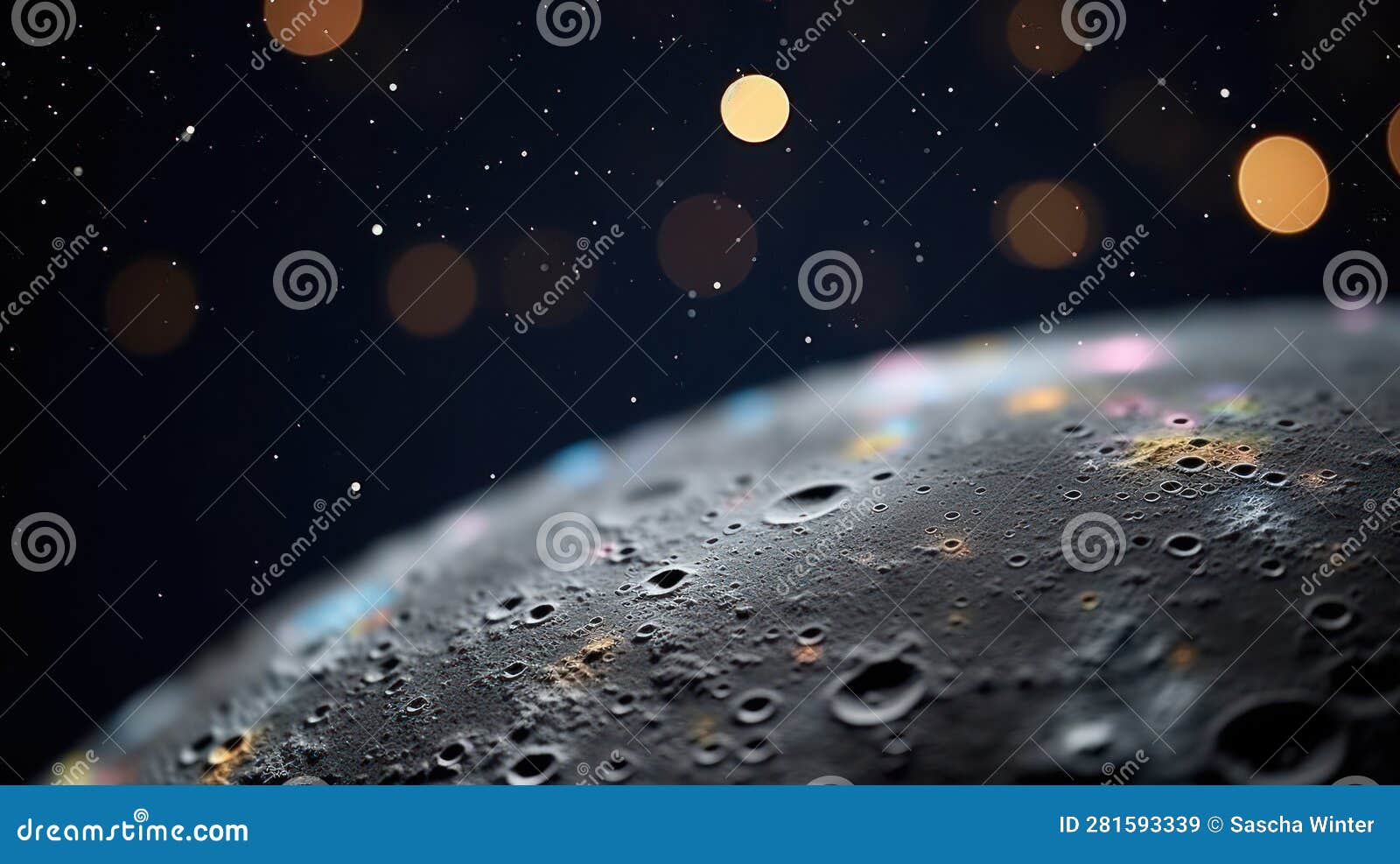 lunar luminescence: bokeh background of the moon