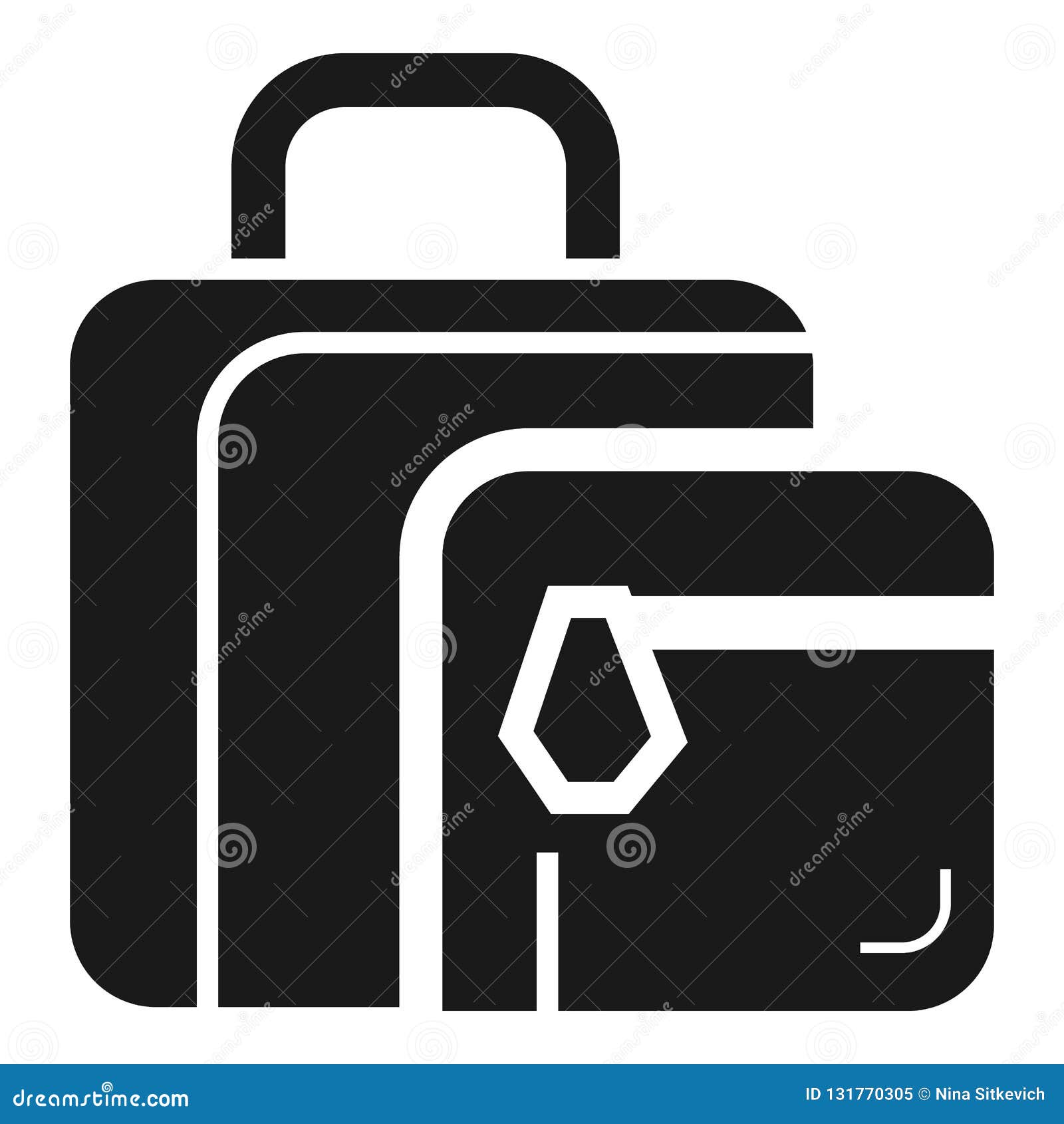 Lunch Bag Icon, Simple Style Stock Vector Illustration of bread