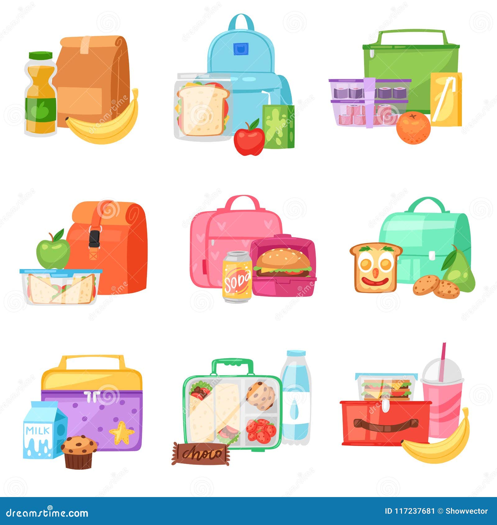 Kids Character Lunch Box Fresh Container Food Bag Packed lunch Cartoon Children 