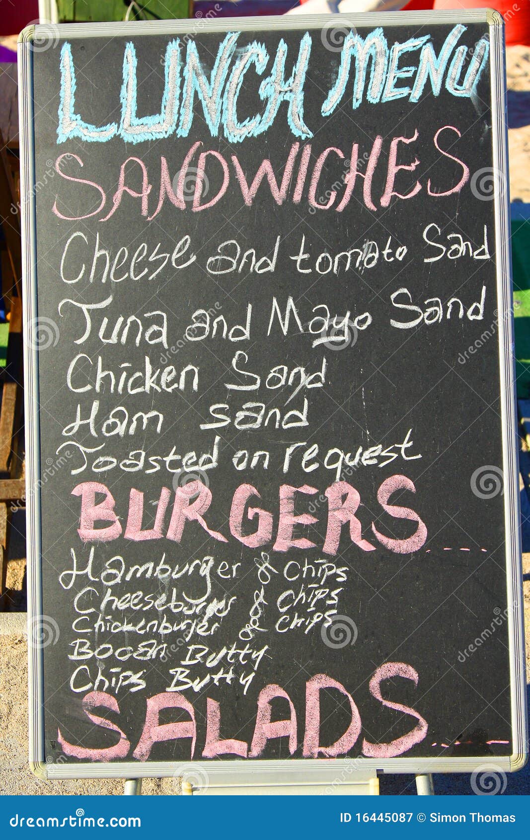 lunch menu board