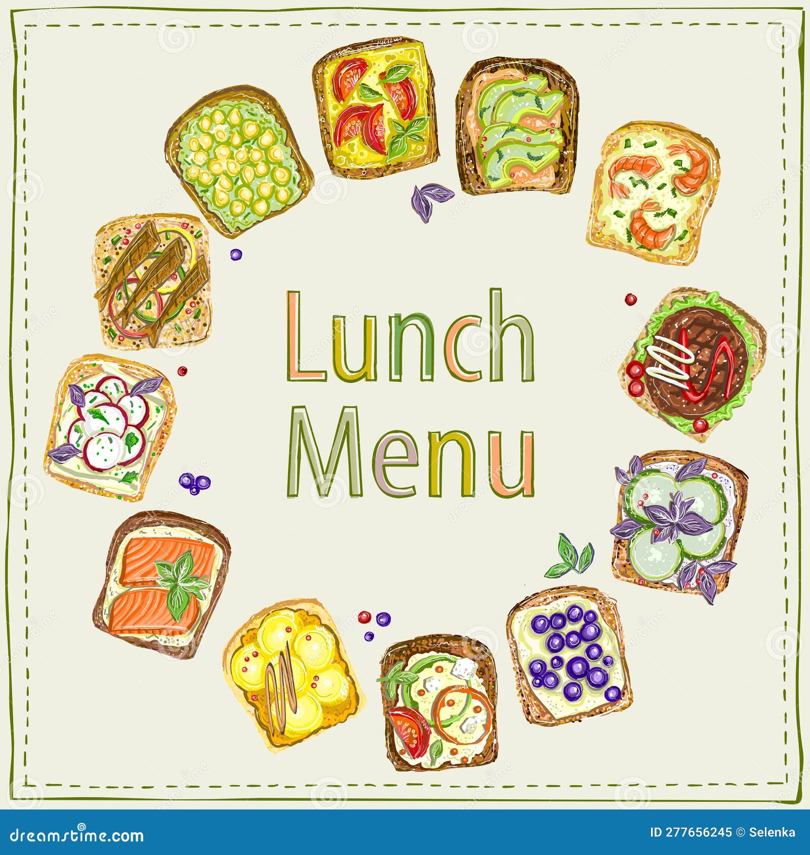 Lunch Menu Chalk Template As a Frame Stock Vector Illustration of
