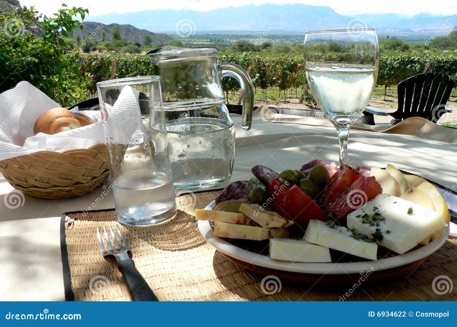 Lunch Outside in a Vineyard Stock Photo Image of snack, relaxing 6934622