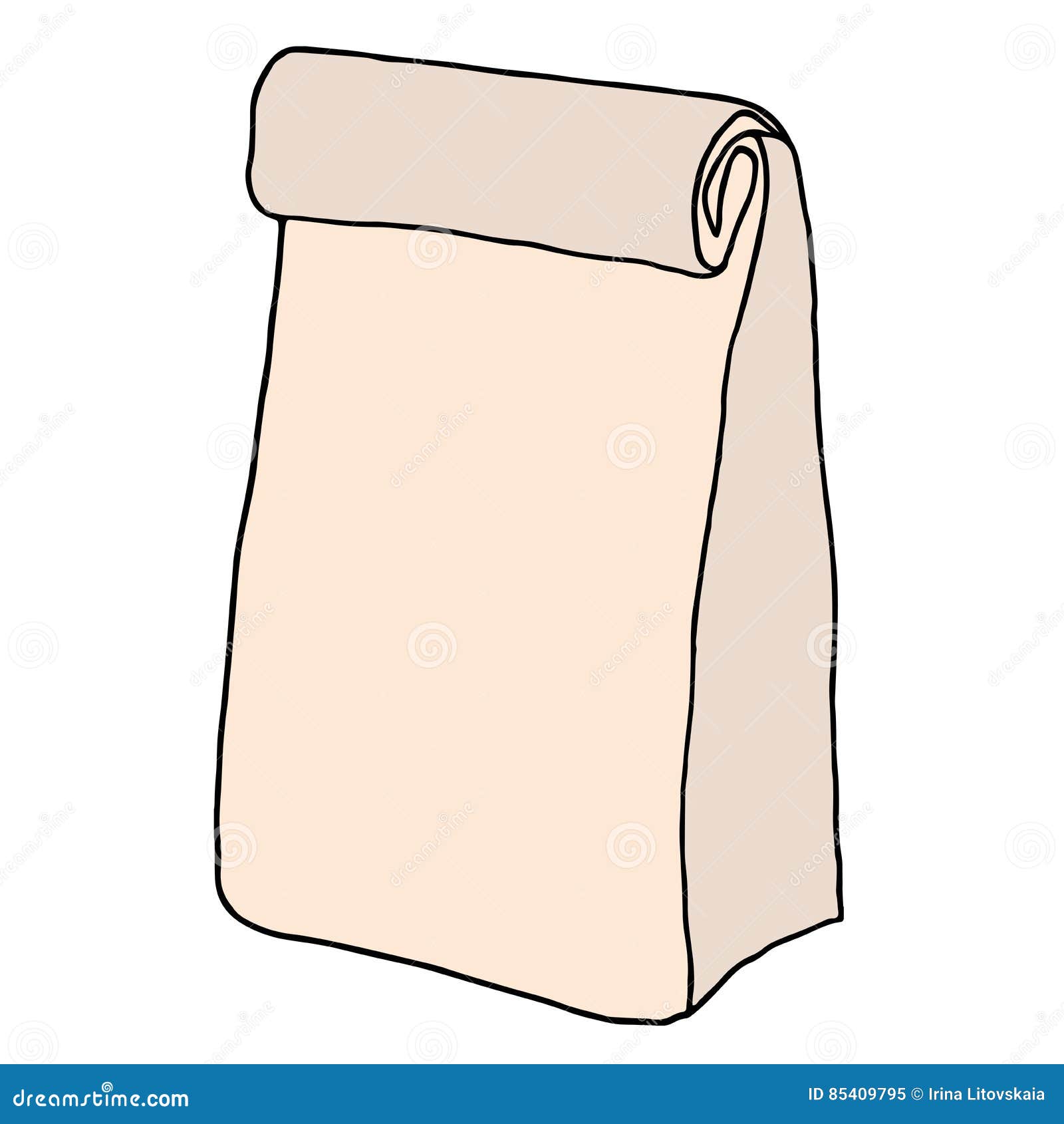 Lunch Sack. Hand Drawn Sketchy Craft Paper Lunch Sack. Vector Il Stock ...