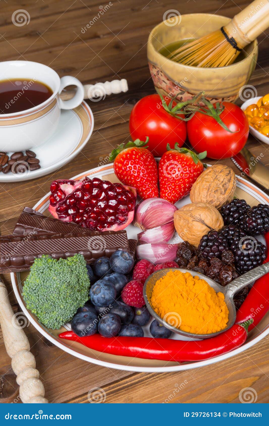 Lunch with antioxidants stock photo. Image of garlic 29726134