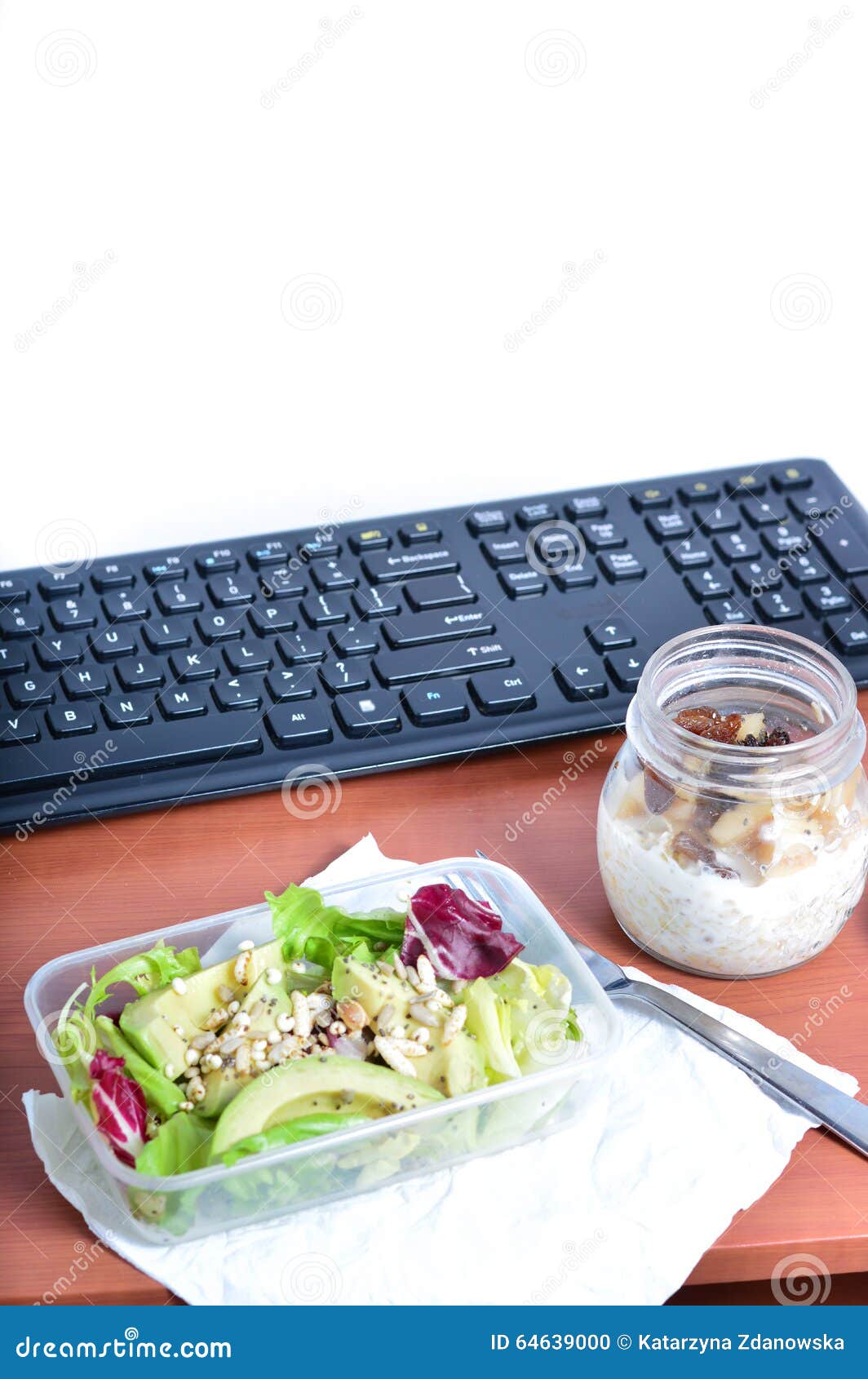 Lunch At Your Desk At Work Healthy Eating Stock Photo Image Of
