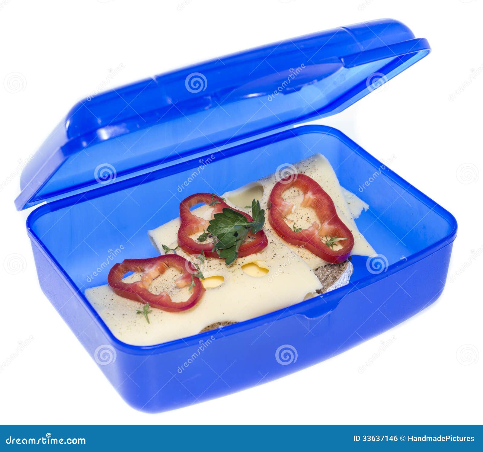 Lunchbox with Cheese Sandwich Stock Photo Image of salad, cheese