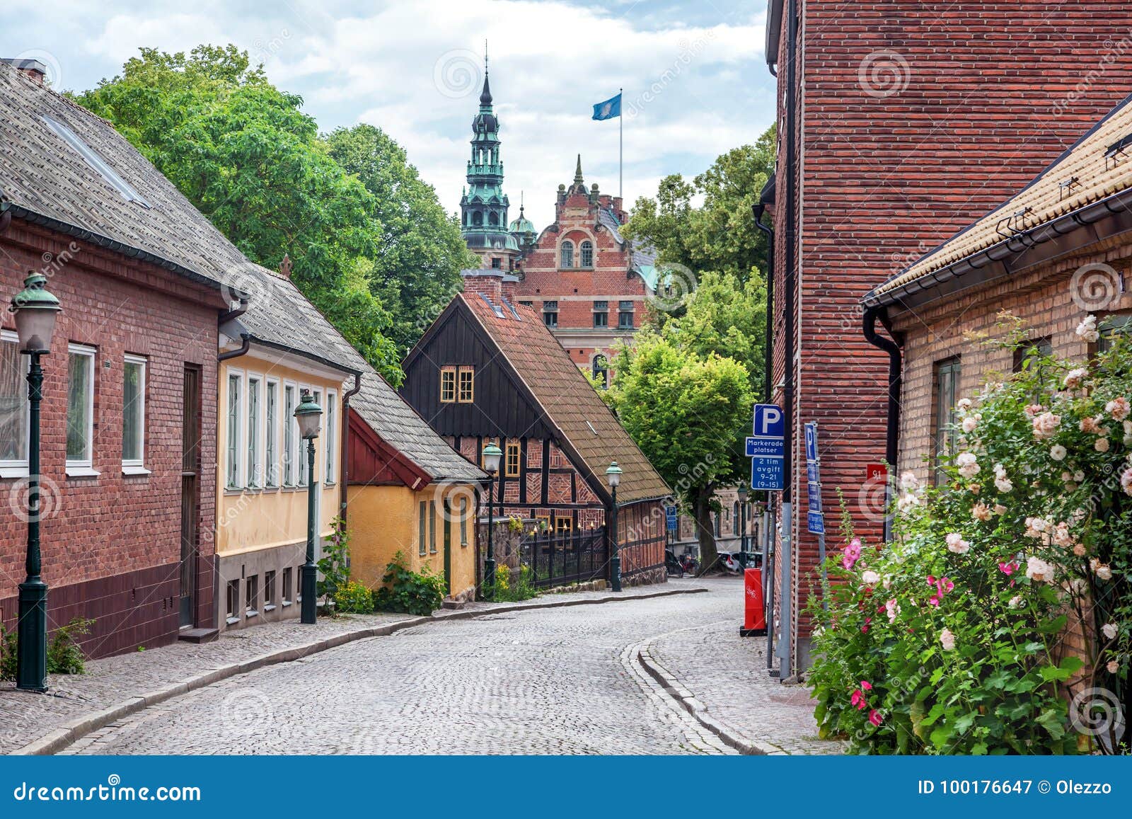 Arquitetura escandinava imagem de stock. Imagem de azul - 54953387