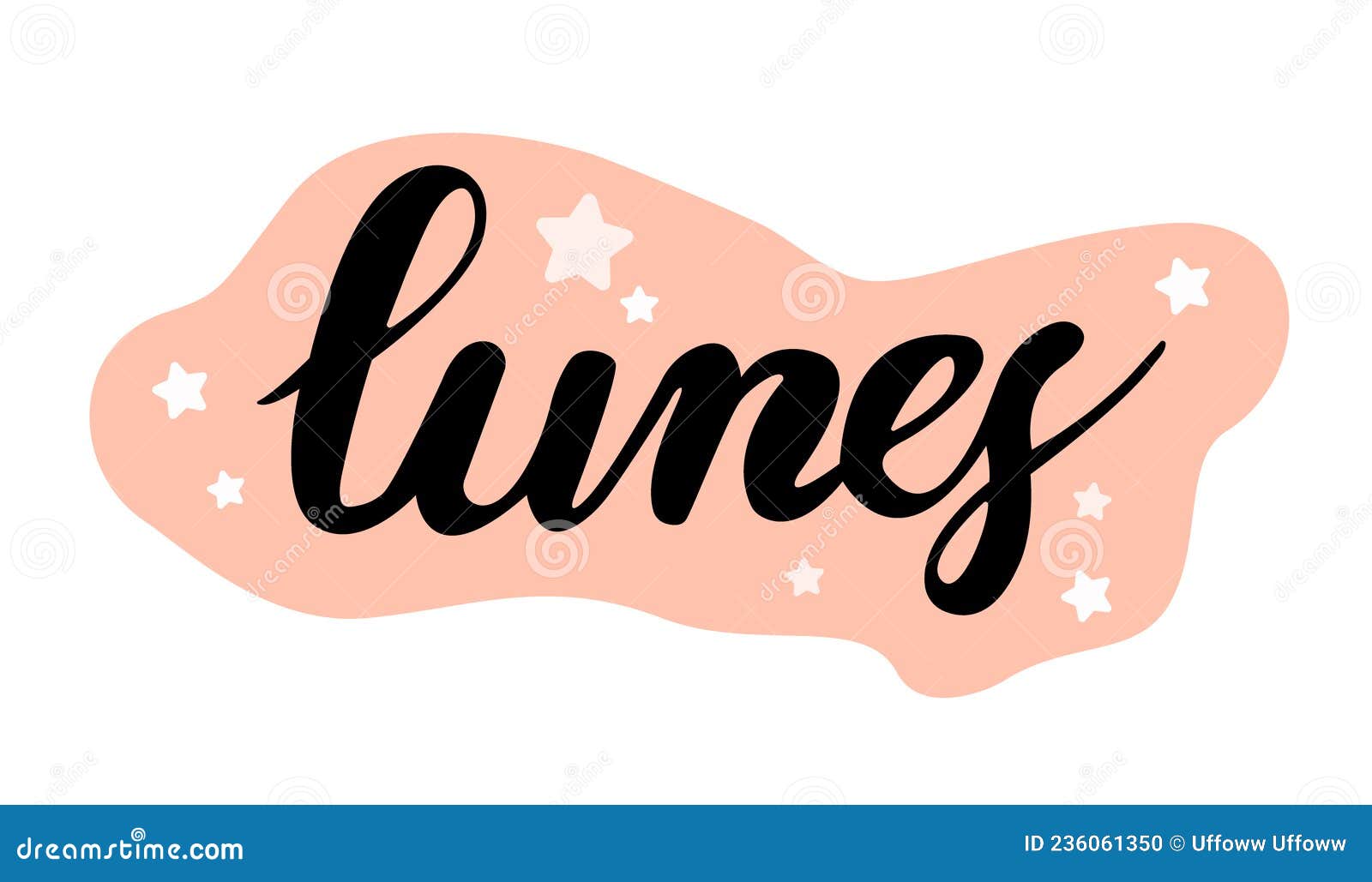 lunes with stars lettering