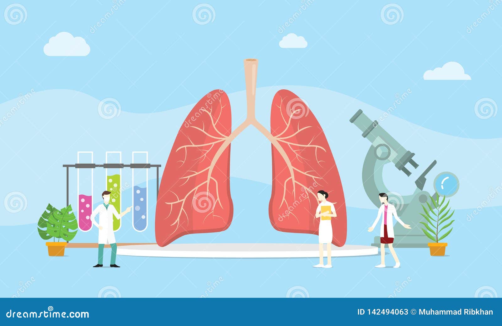 lungs healthy treatment concept mangement with team doctor discuss -  