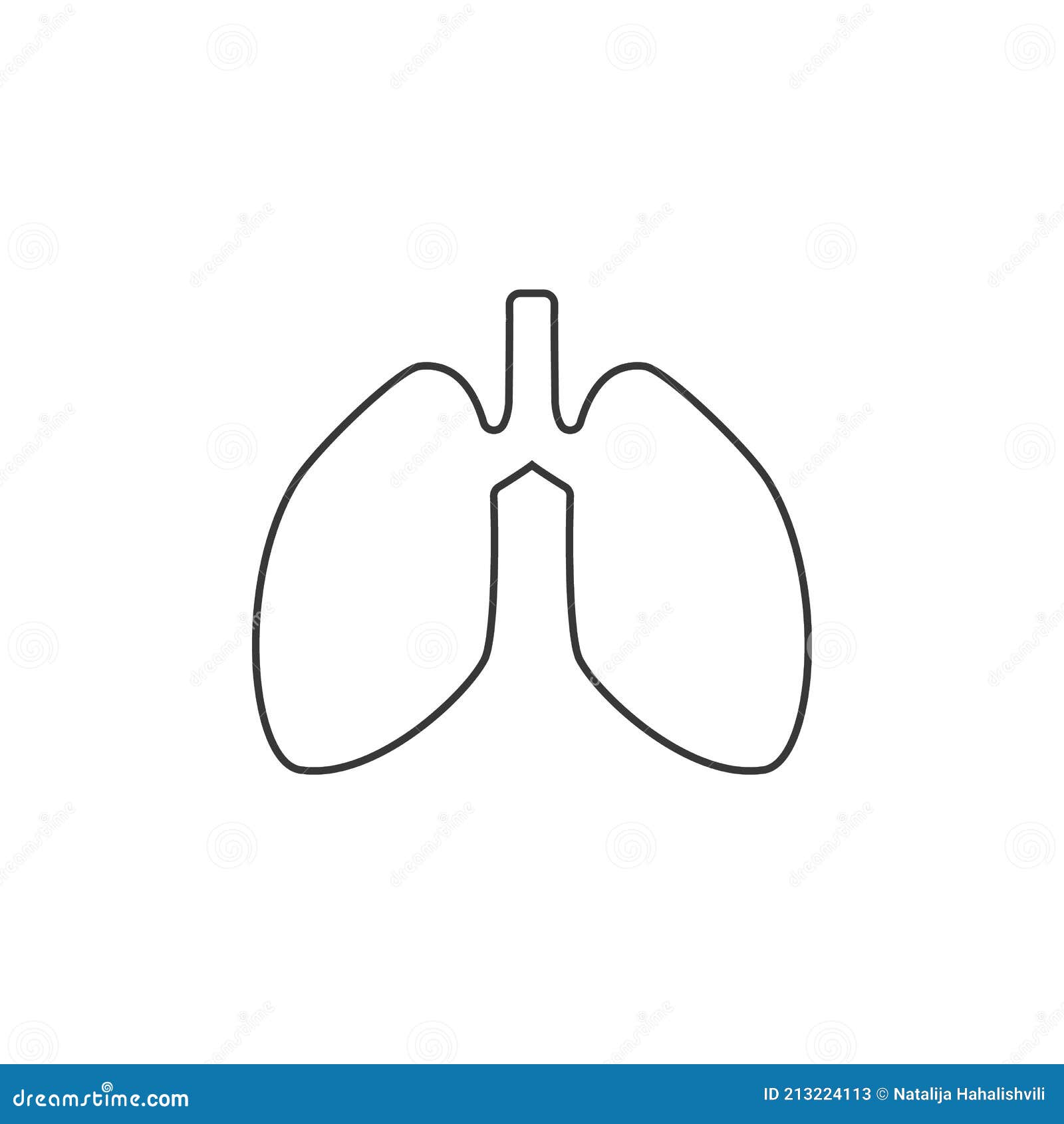 lungs line icon. flat   sign