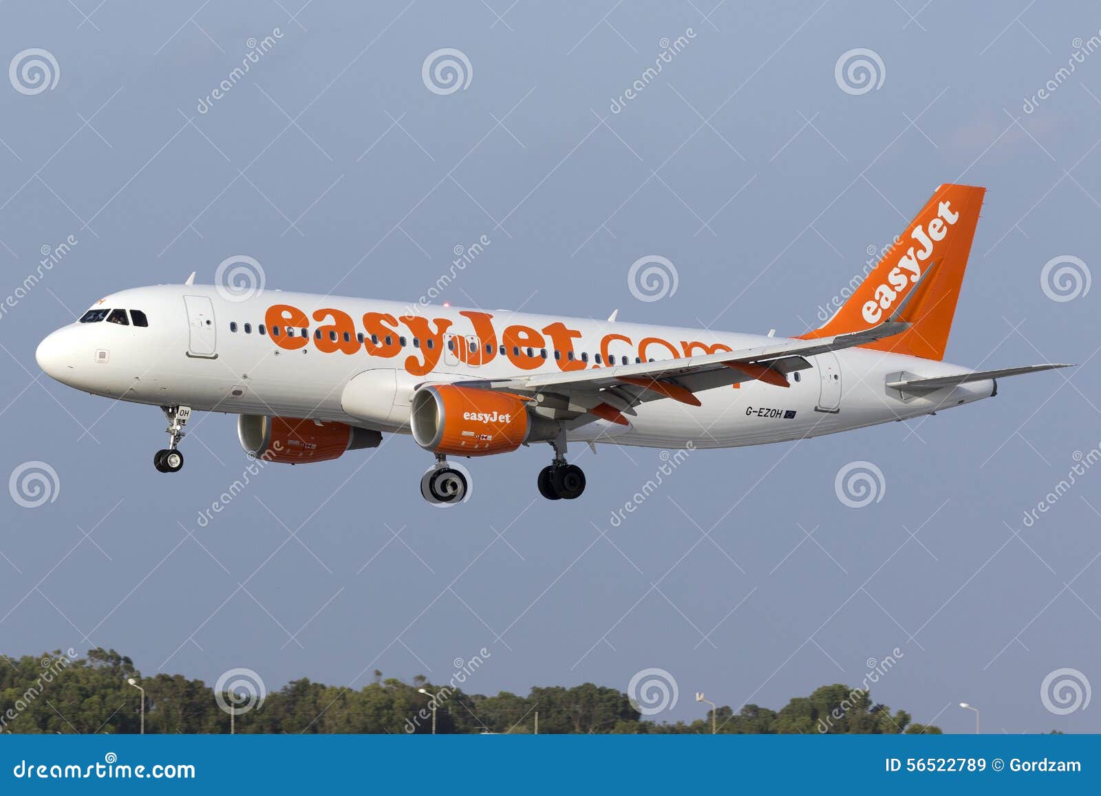 Luqa, Malta 9 July 2015: Easyjet A320 Landing. Editorial