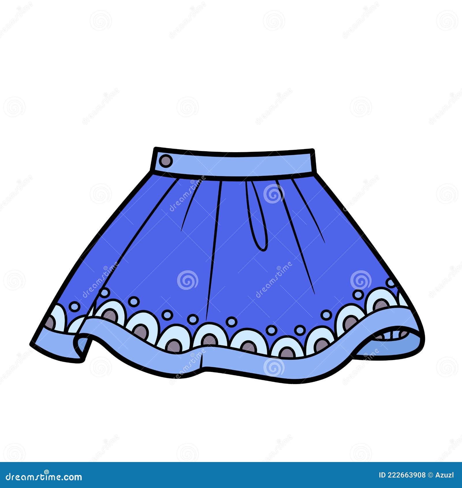 Lush Blue Skirt Color Variation for Coloring on a White Stock Vector ...