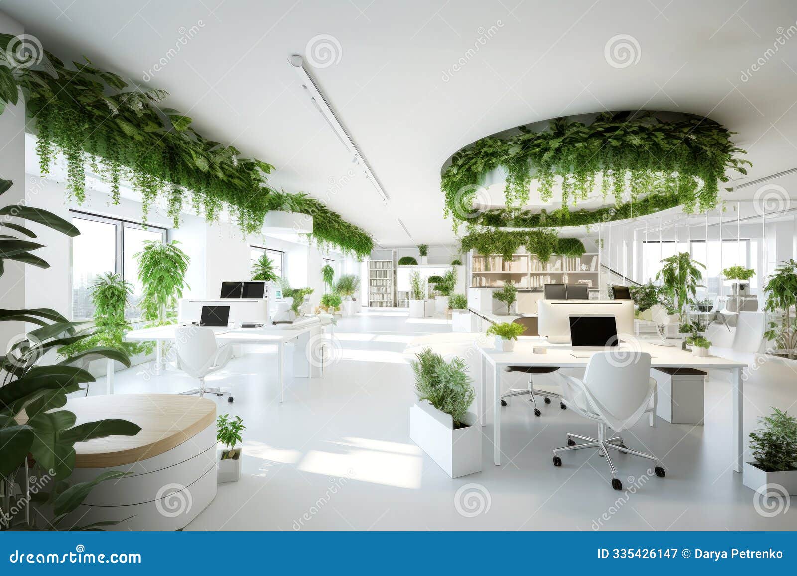 lush indoor garden office space