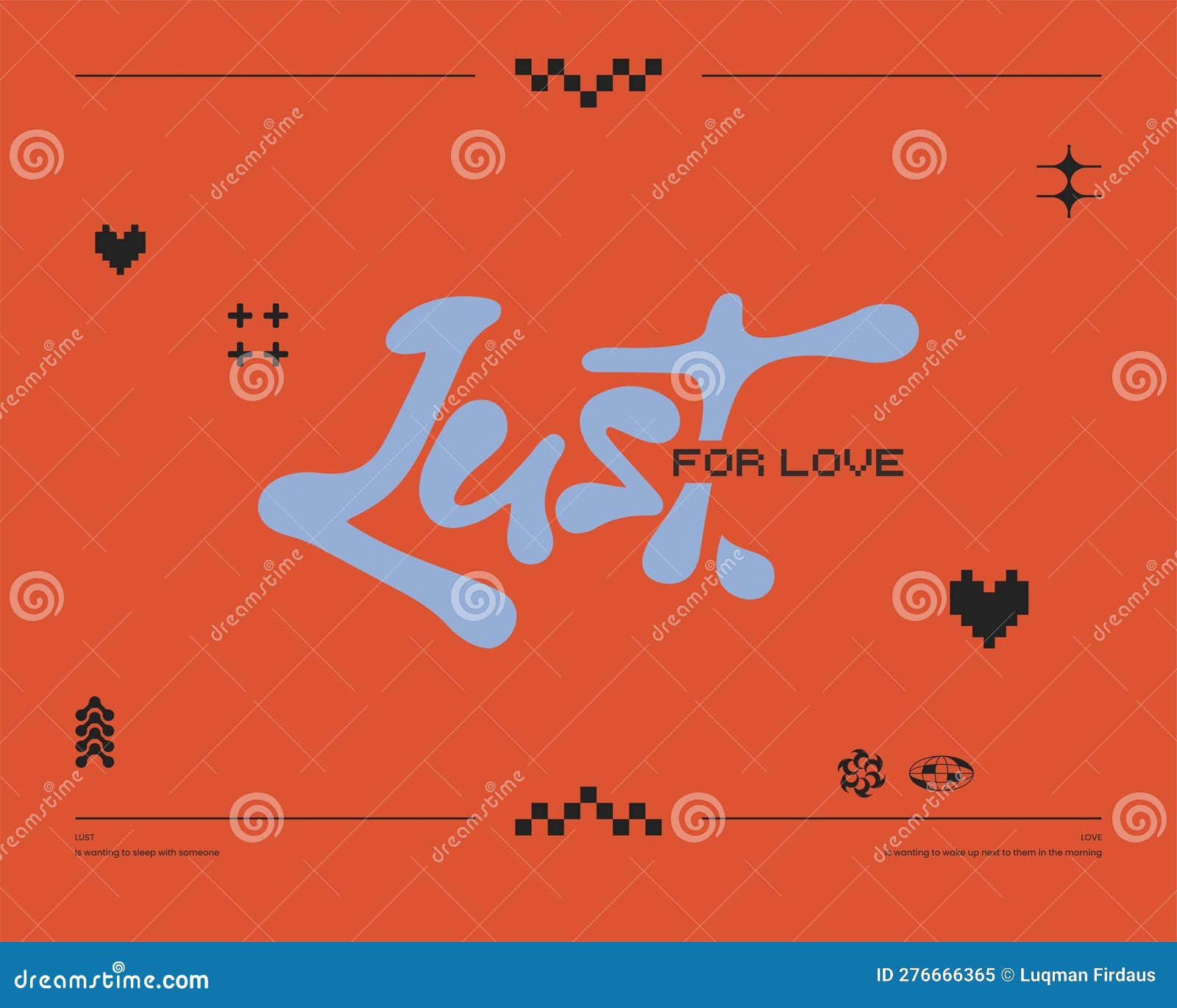 Lust for Love Text Letter Quotes Illustration Vector Futuristic Style ...