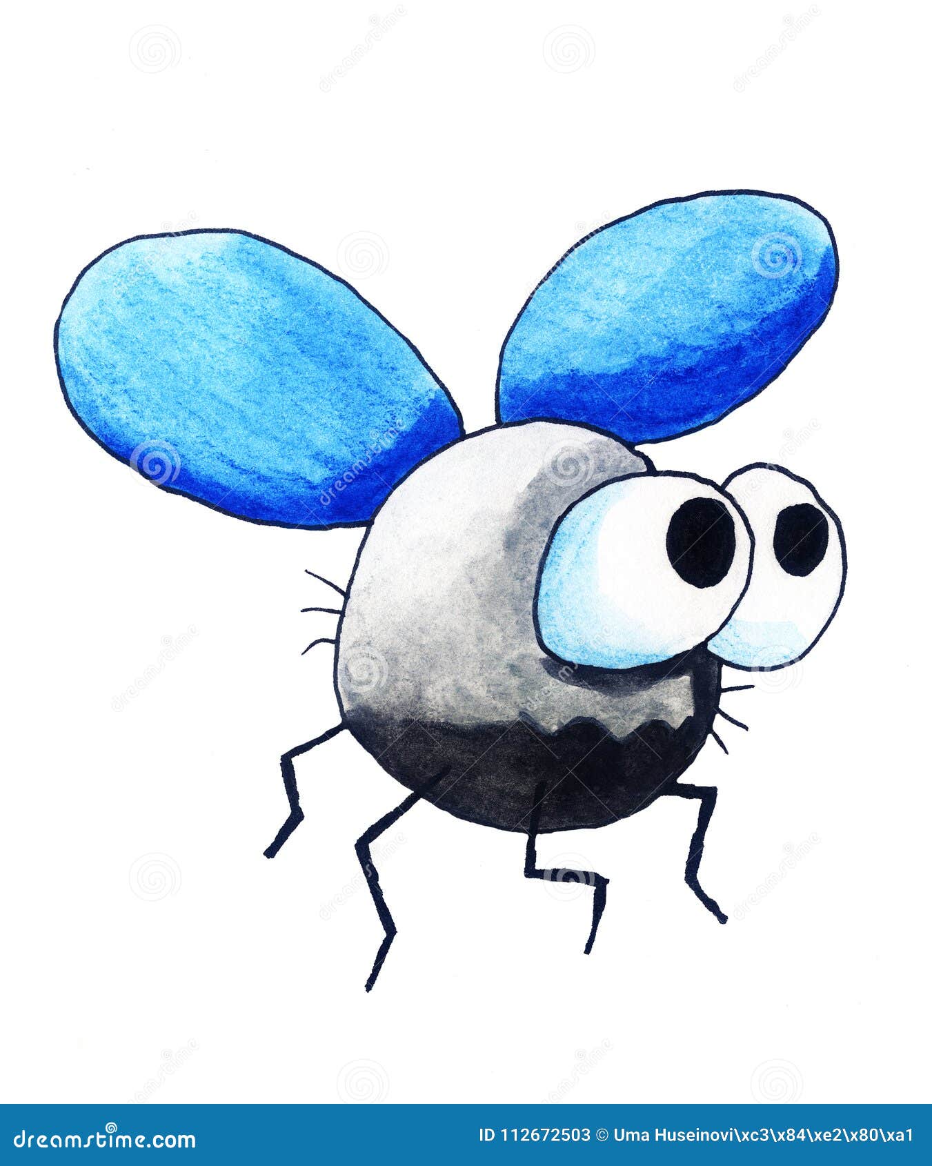 Lustige Aquarell Fliege Stock Abbildung Illustration Von Aquarell