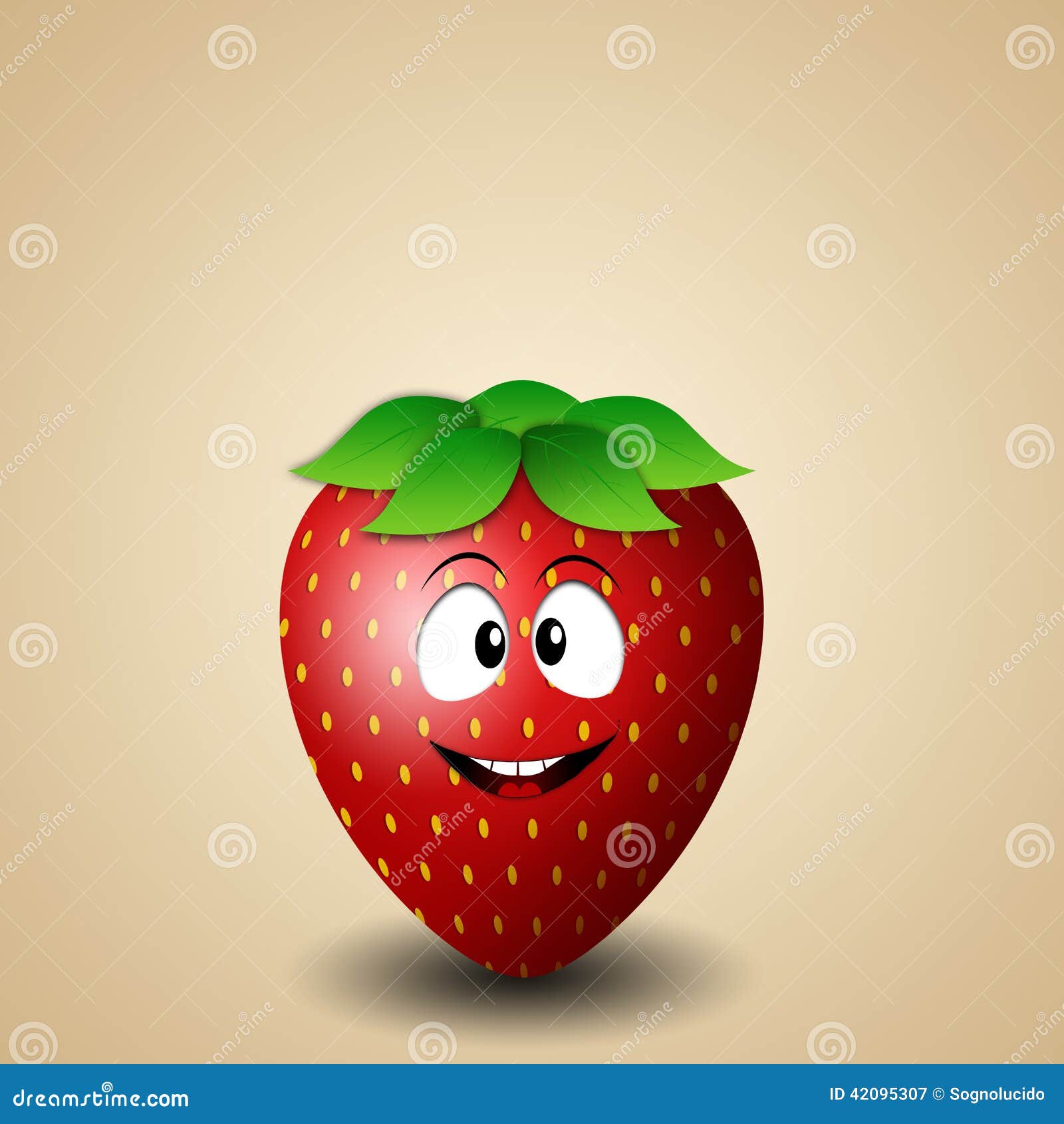 Lustige Erdbeere stock abbildung. Illustration von sonnenbrille - 42095307