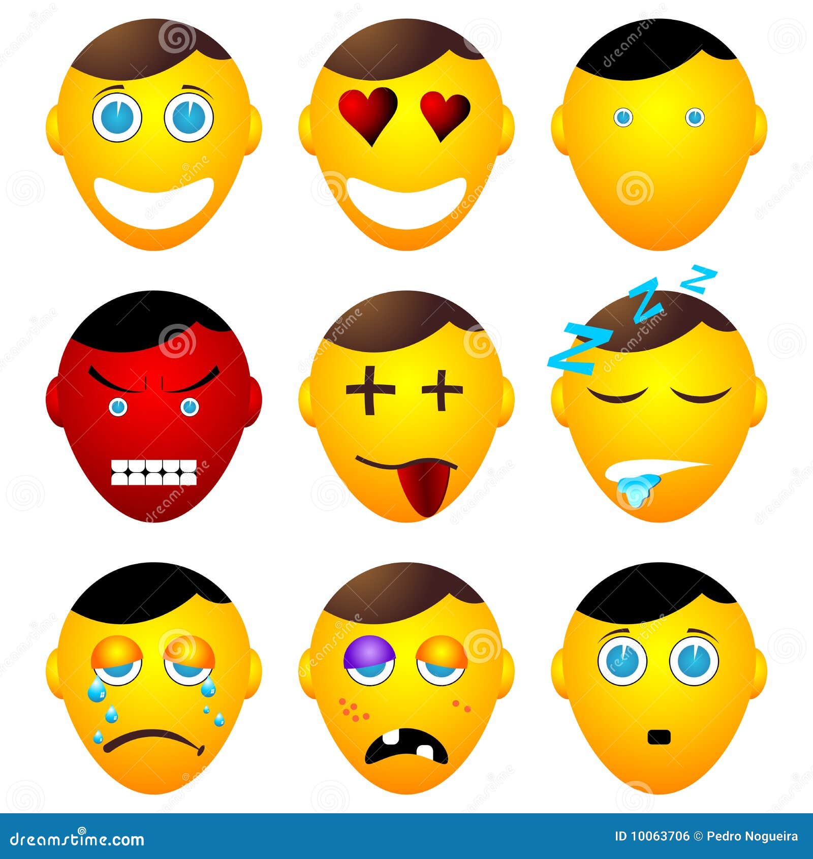 Lustige Gesichter vektor abbildung. Illustration von abbildung - 10063706