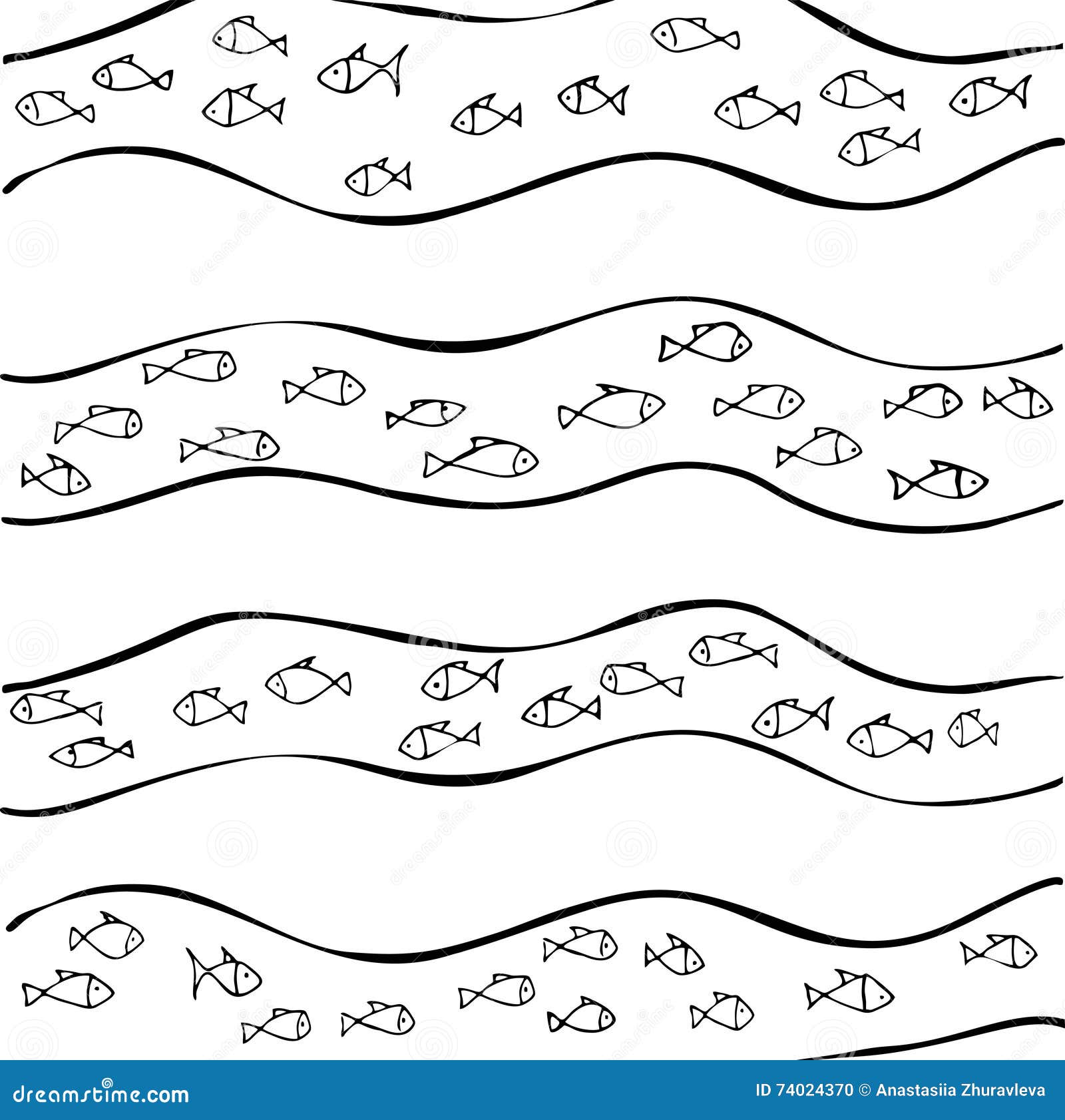 Lustige Karikaturfischviele Fische Im Nahtlosen Muster Fur Tapete Vektor Abbildung Illustration Von Element Ozean 74024370