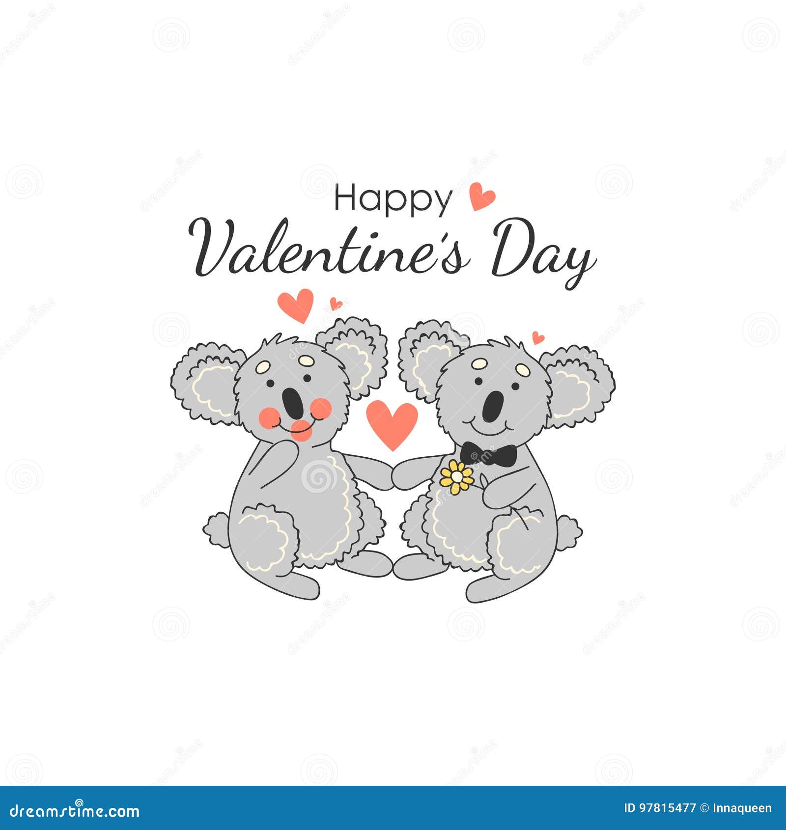 Lustige Karte Mit Paarkoala Nettes Tier Liebe Stock Abbildung Illustration Von Lustige Liebe